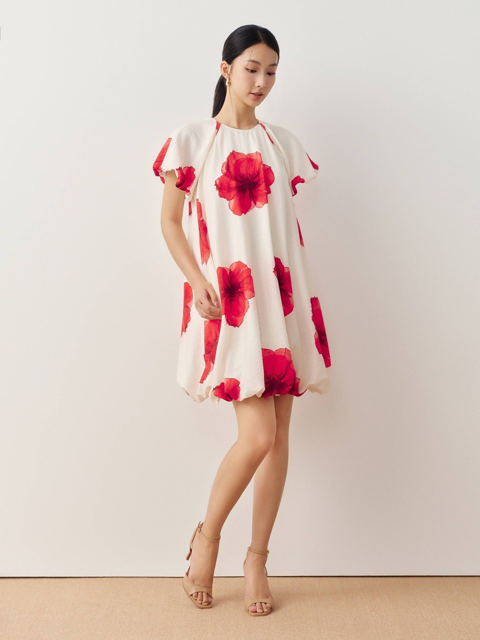  Đầm hoa dáng bí | Mauve Hibicus dress 