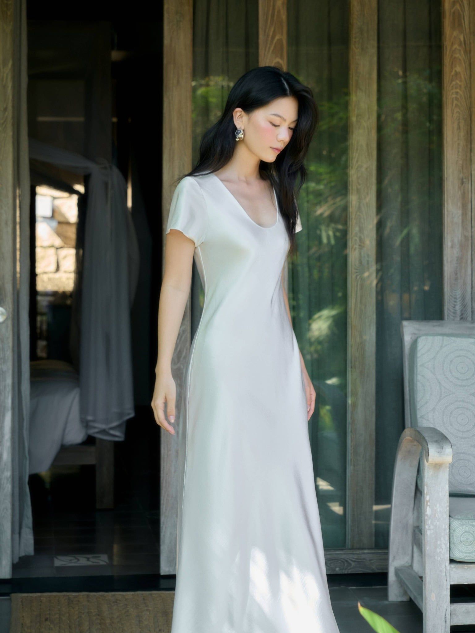  Đầm lụa đuôi cá | Mauve Mermaid Silk dress 