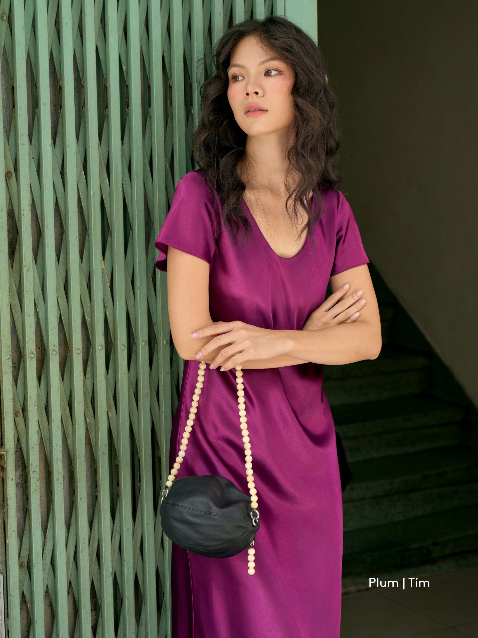  Đầm Uyên Ngư lụa 2 lớp | Mauve Mermaid Silk dress 