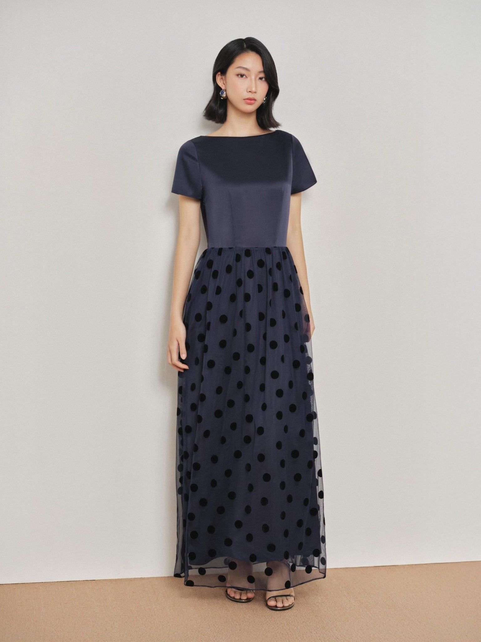  Đầm maxi tùng lưới | Mauve PolkaDot Tulle dress 