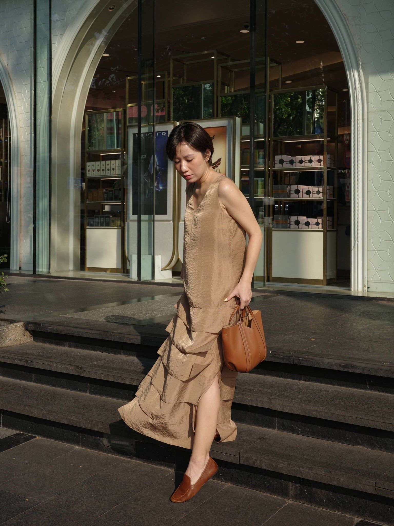  Đầm lụa tùng bậc thang | Mauve Terraced dress 