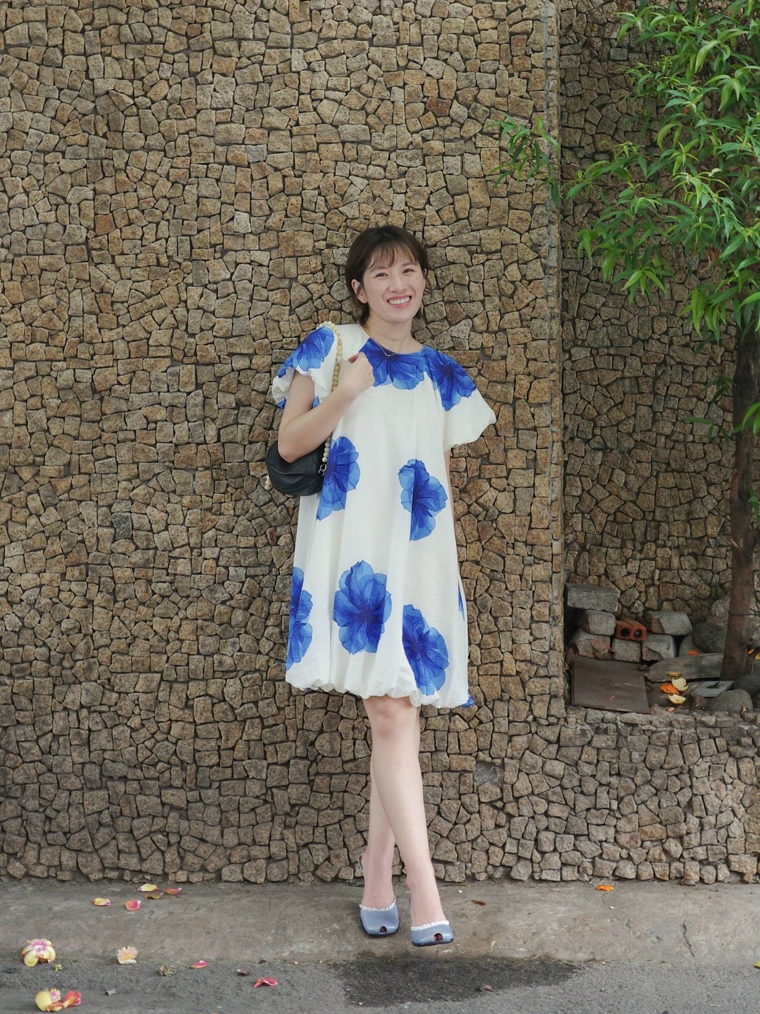  Đầm hoa dáng bí | Mauve Hibicus dress 