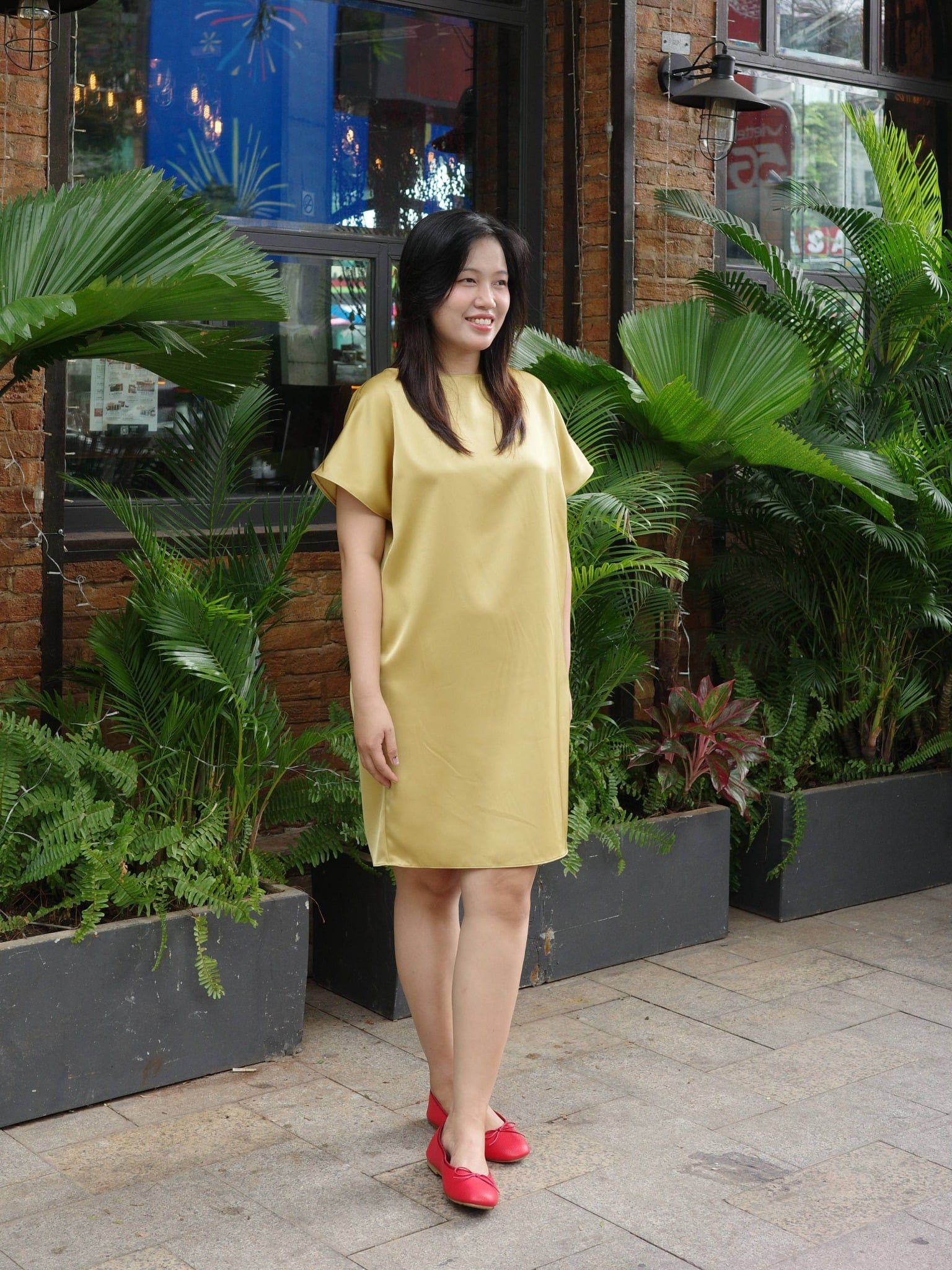  Đầm lụa basic cách điệu lưng | Mauve Open back dress 