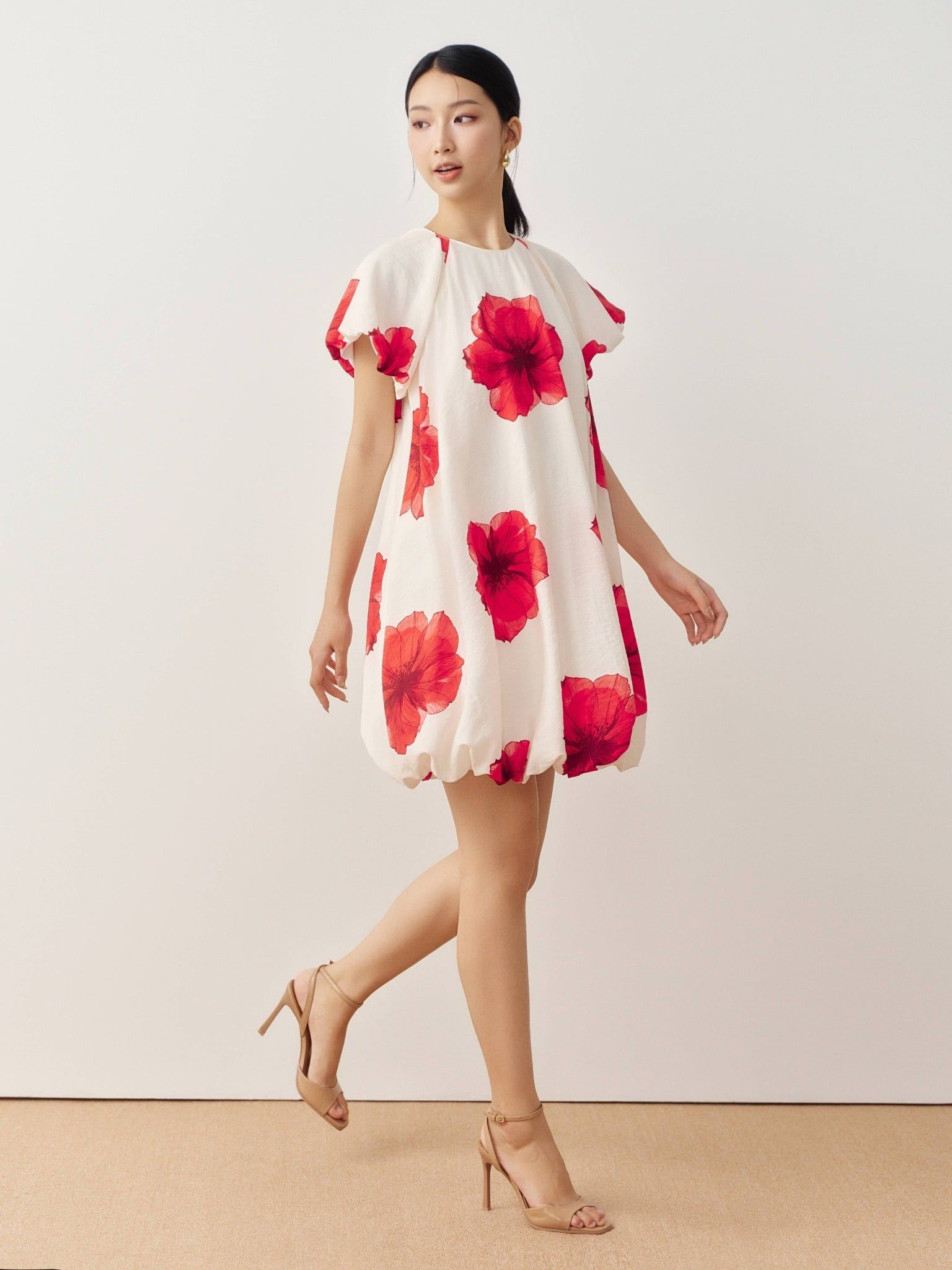  Đầm hoa dáng bí | Mauve Hibicus dress 