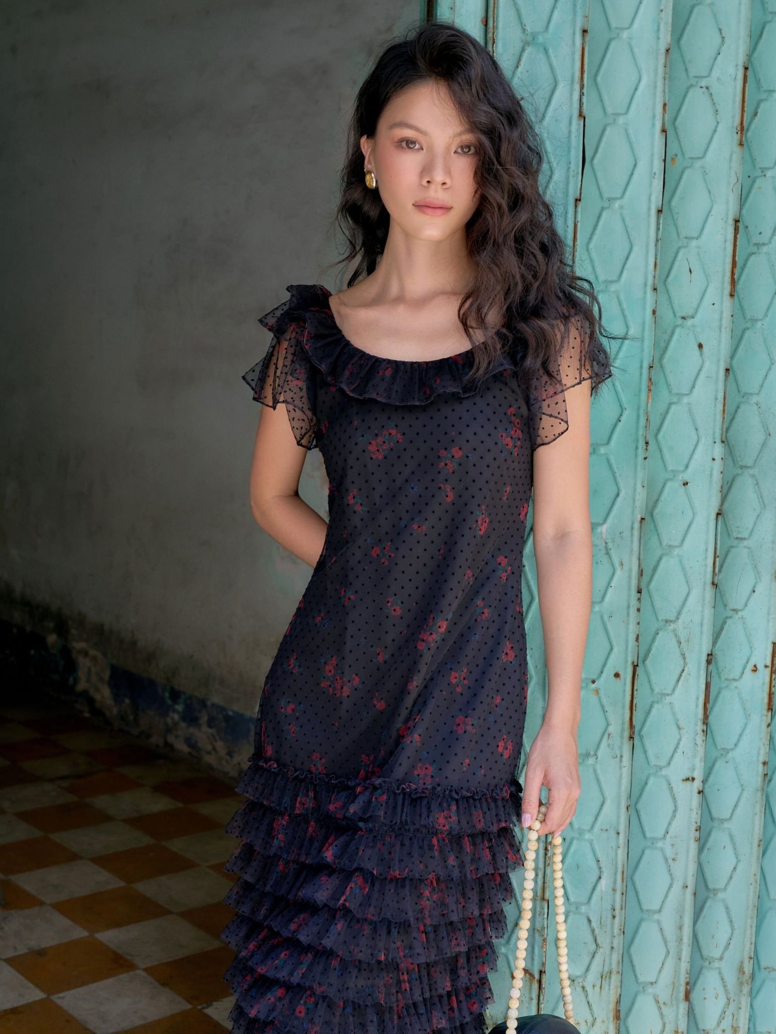  Đầm Dạ Khúc 12 tầng bèo | Mauve Midnight Melody dress 
