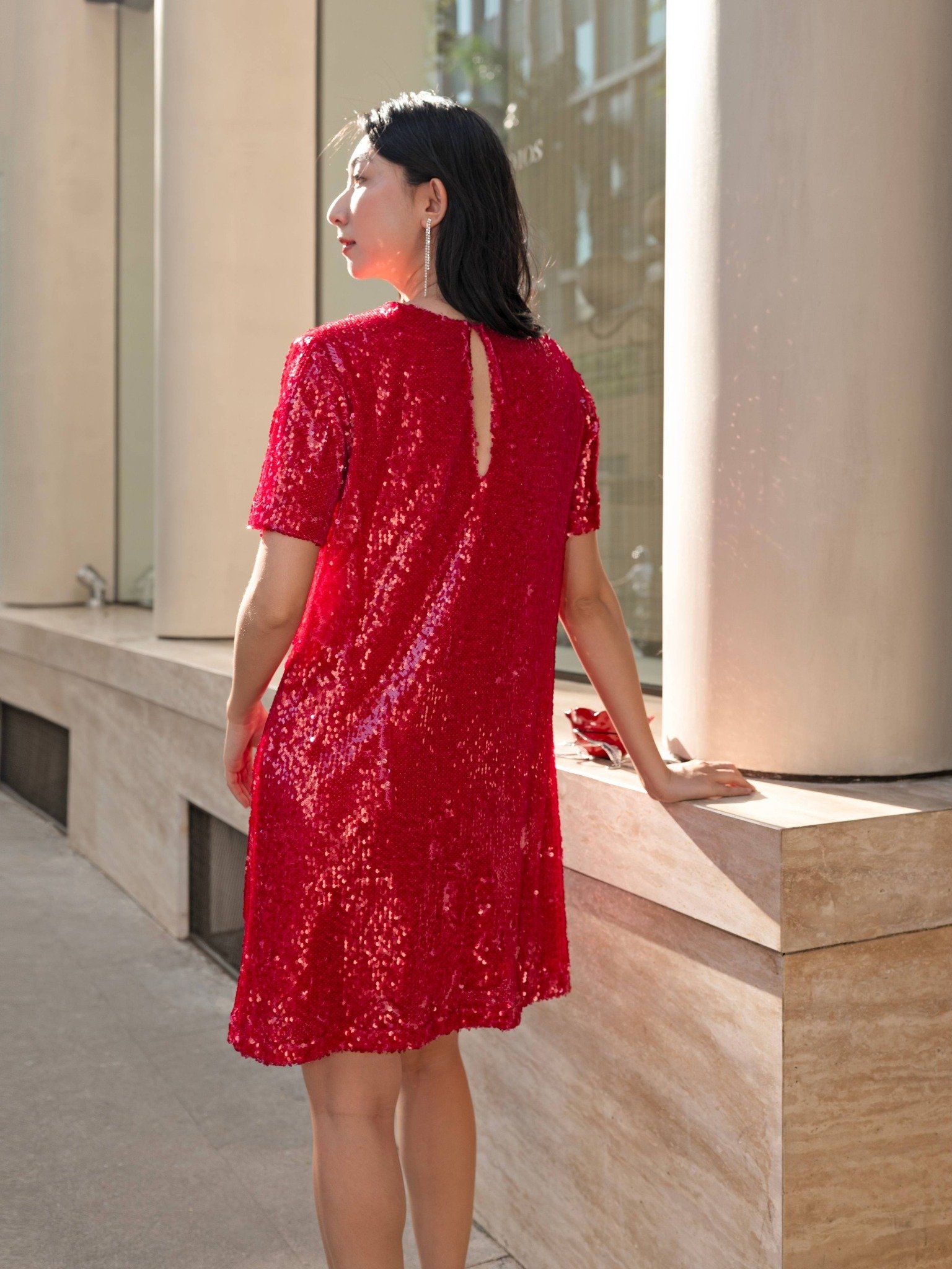  Đầm kim sa ngắn | Mauve Holly dress 