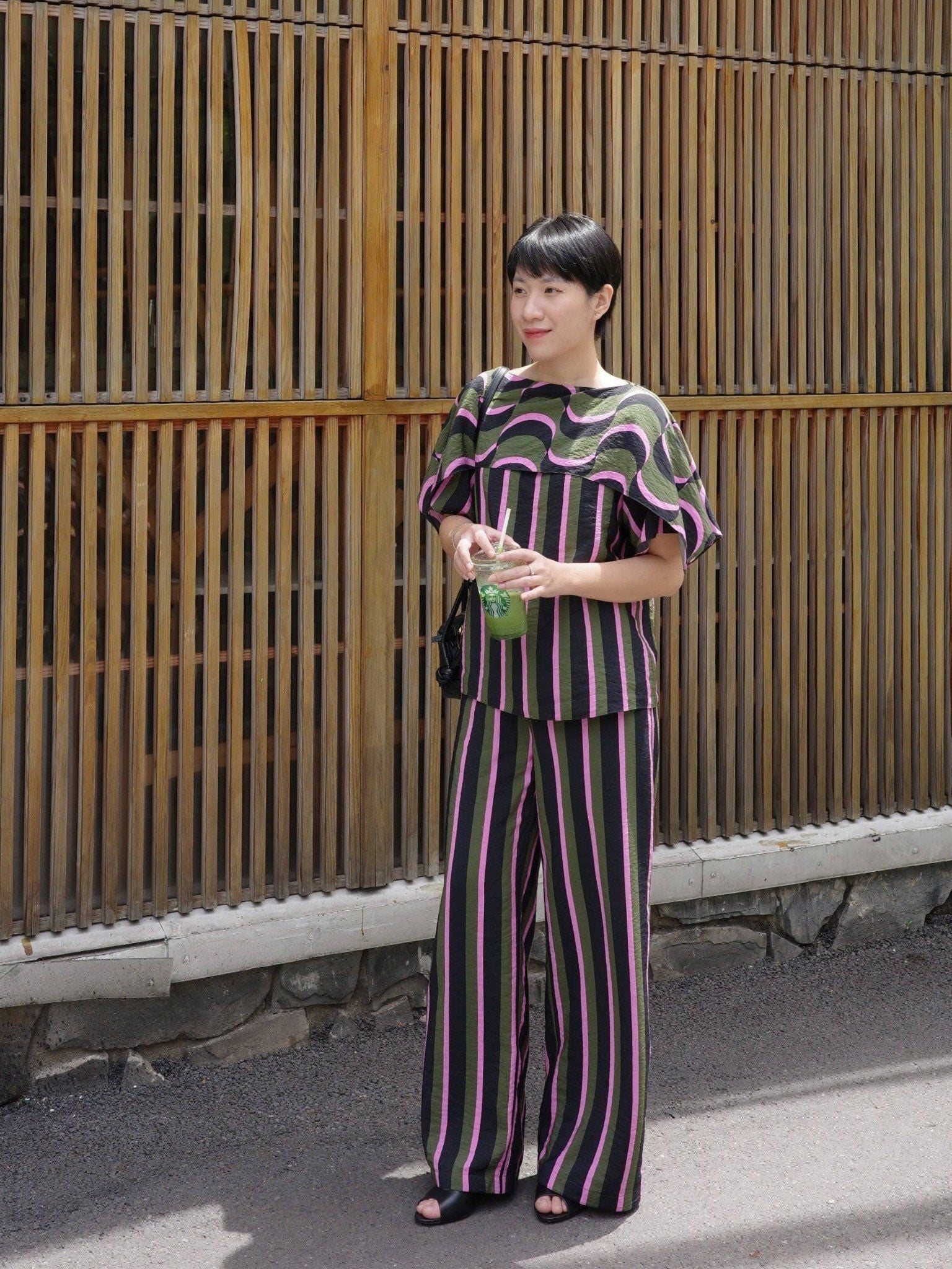  Áo sọc phối bèo | Mauve City top 