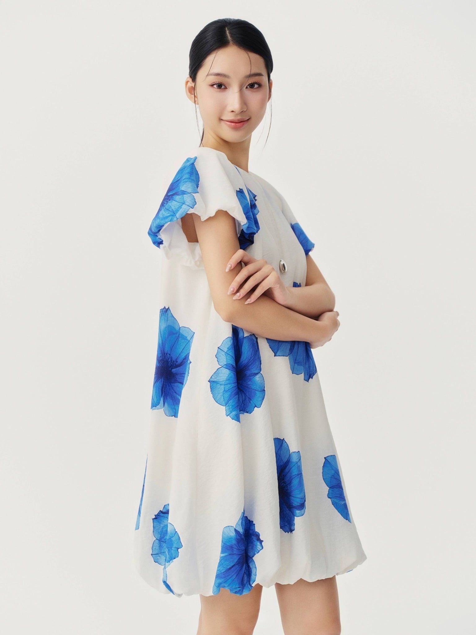  Đầm hoa dáng bí | Mauve Hibicus dress 