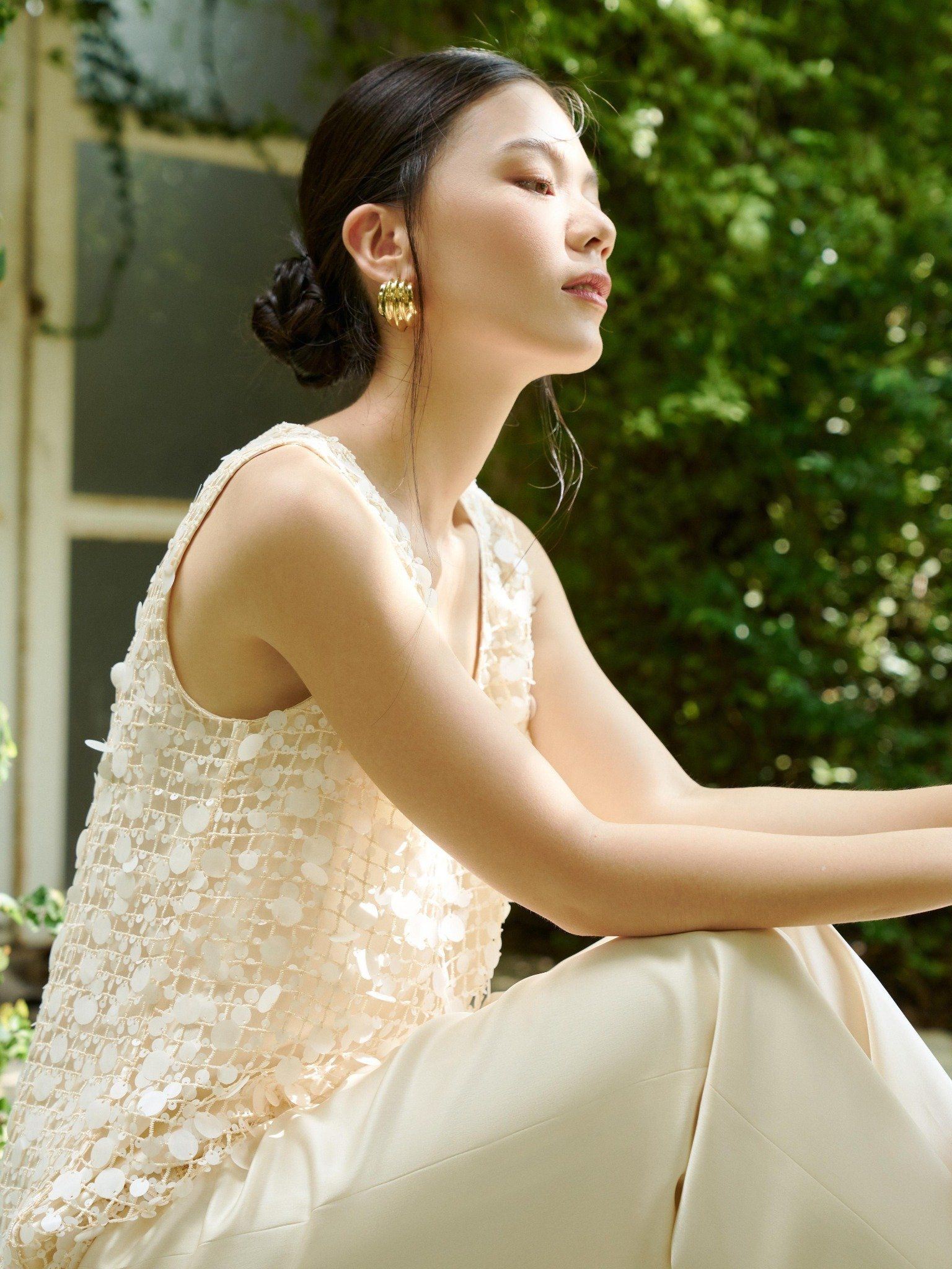  Áo lụa kim sa | Mauve Leng Keng top [tiết kiệm 200,000 khi mua combo áo & quần] 