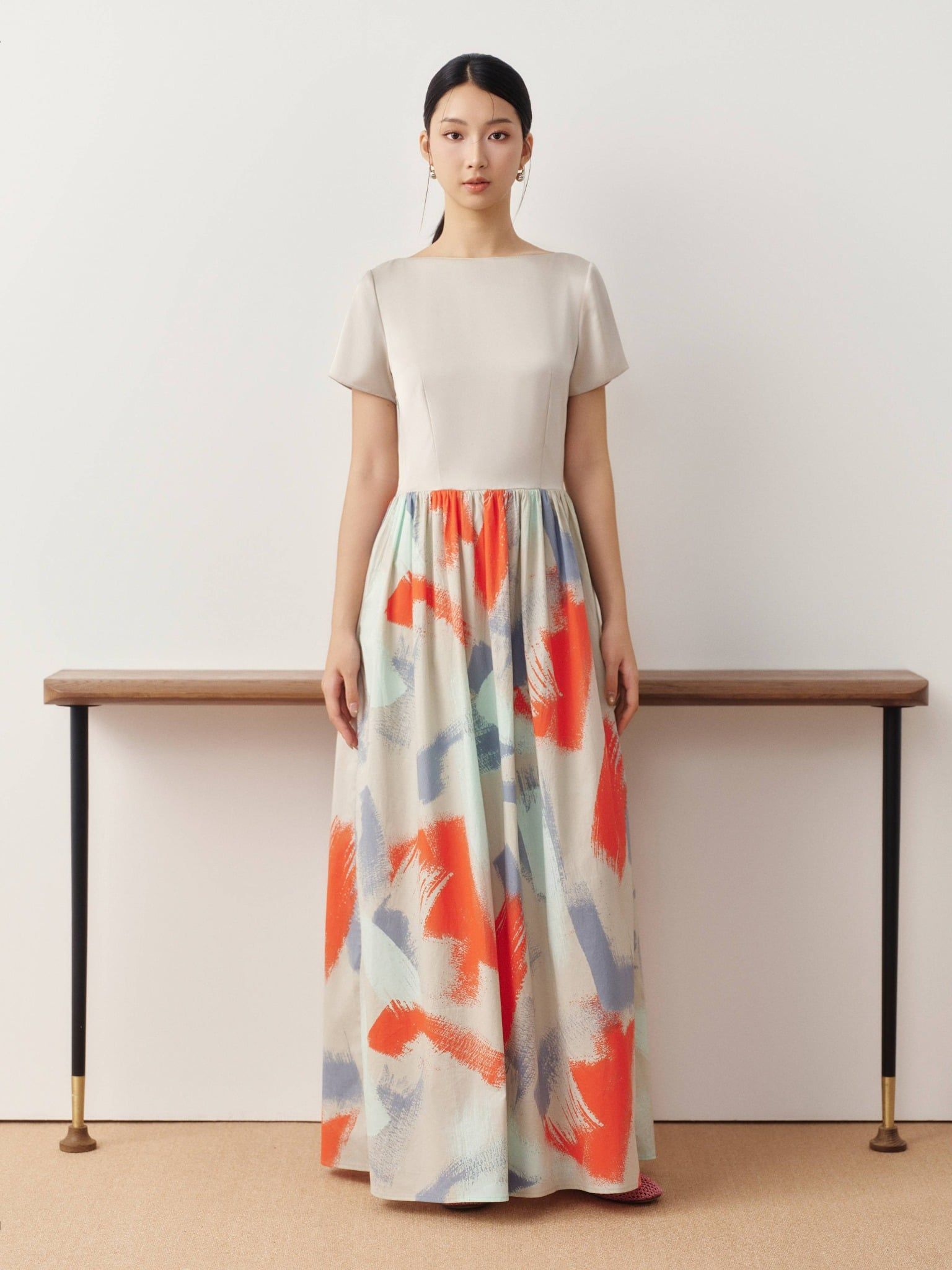  Đầm dài hoạ tiết | Mauve Painted dress 