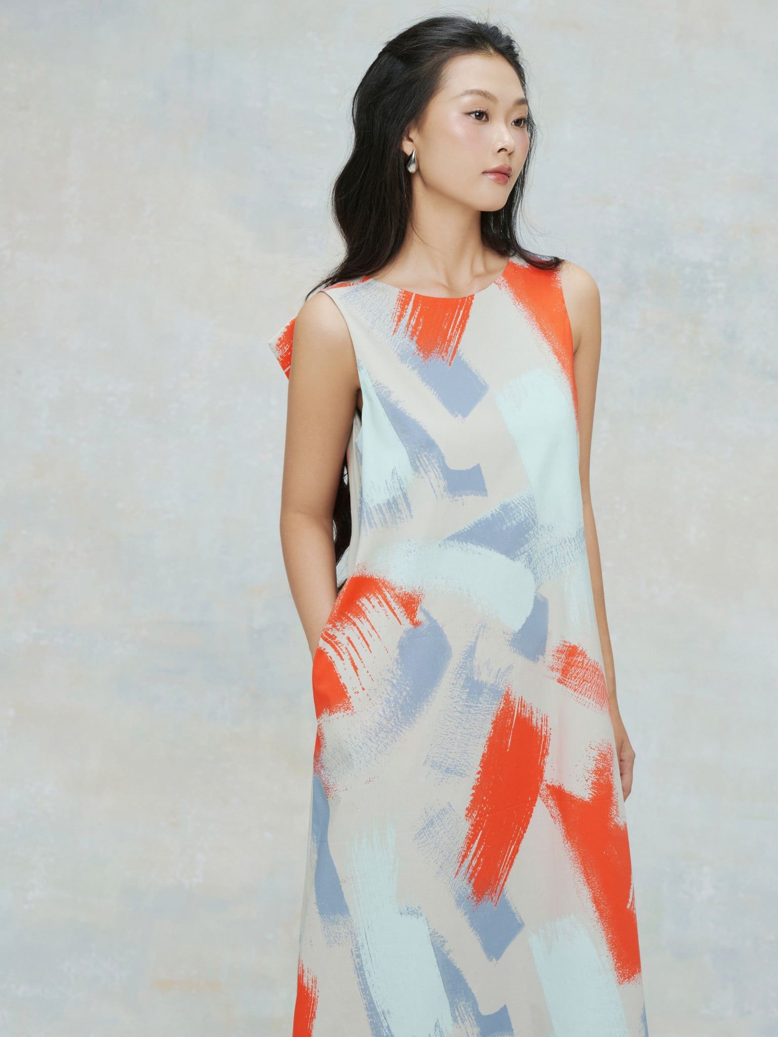  Đầm cotton nơ 3D | Mauve Bowie dress 
