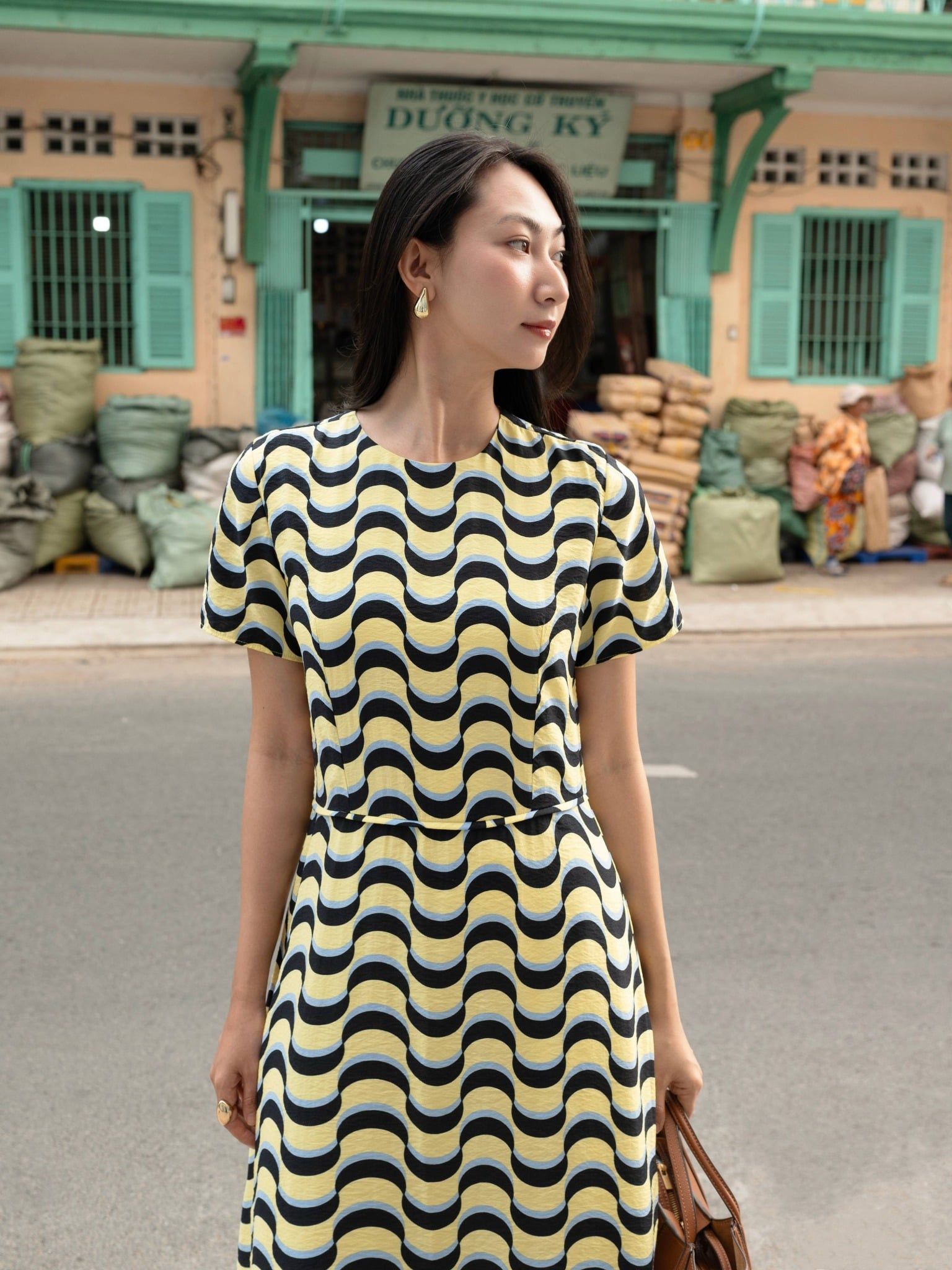  Đầm midi hoạ tiết | Mauve Moon dress 