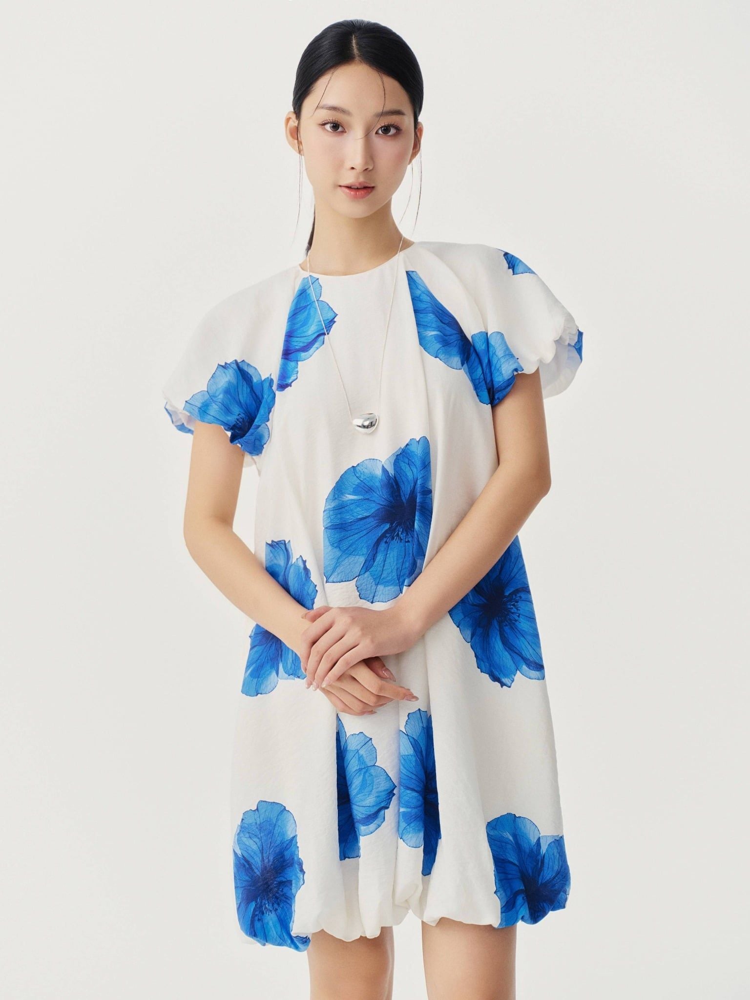  Đầm hoa dáng bí | Mauve Hibicus dress 