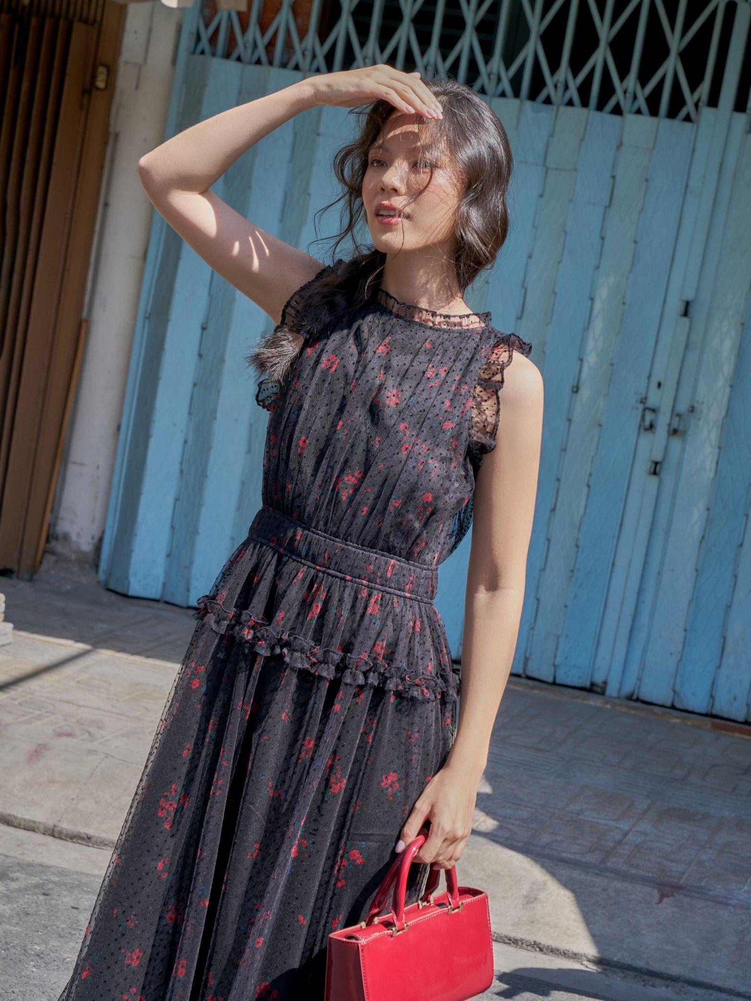  Đầm Yên Đơm dáng yếm | Mauve Quiet Bloom dress 