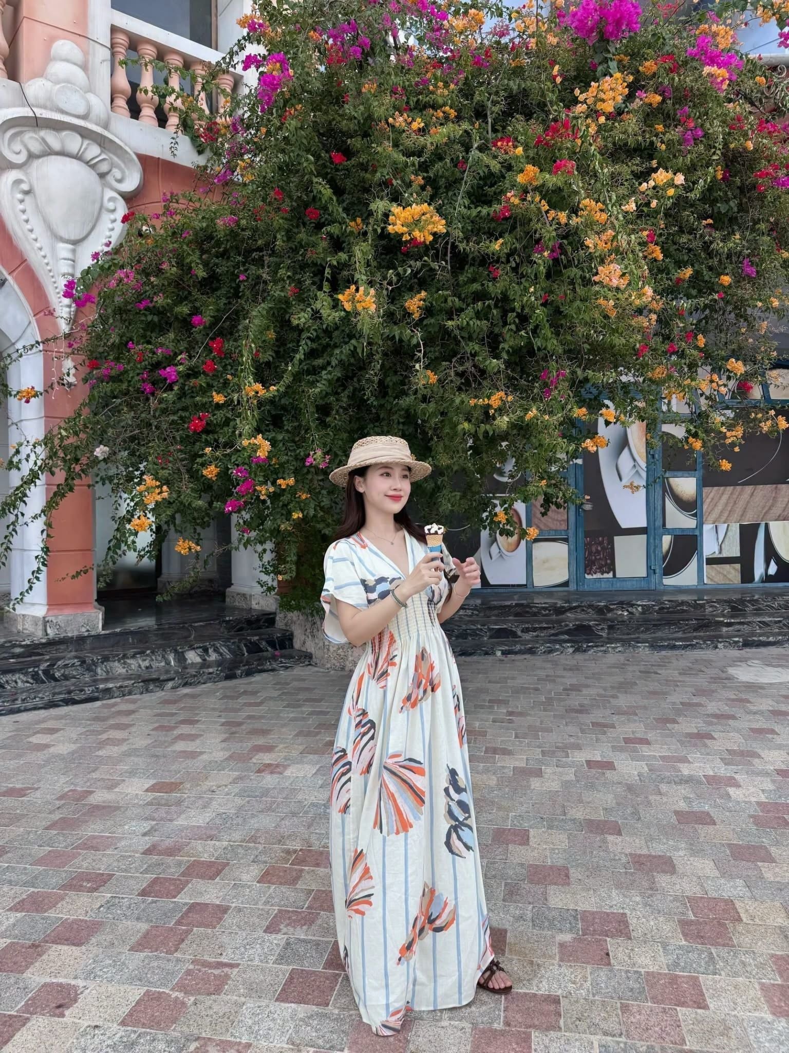  Đầm maxi hoạ tiết | Mauve Flowy maxi dress 