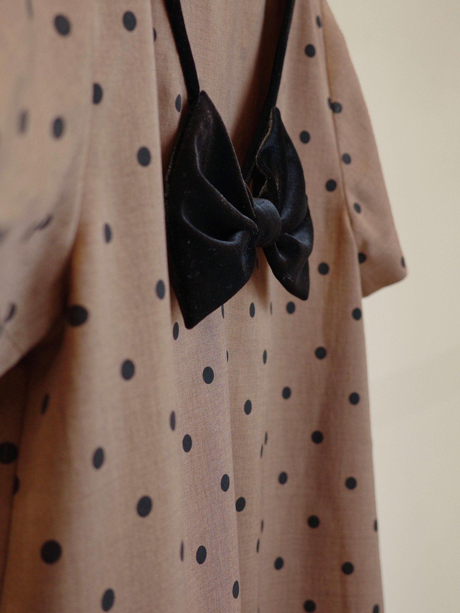  Đầm chấm bi phối nơ cổ tim | Mauve Bowie dress 