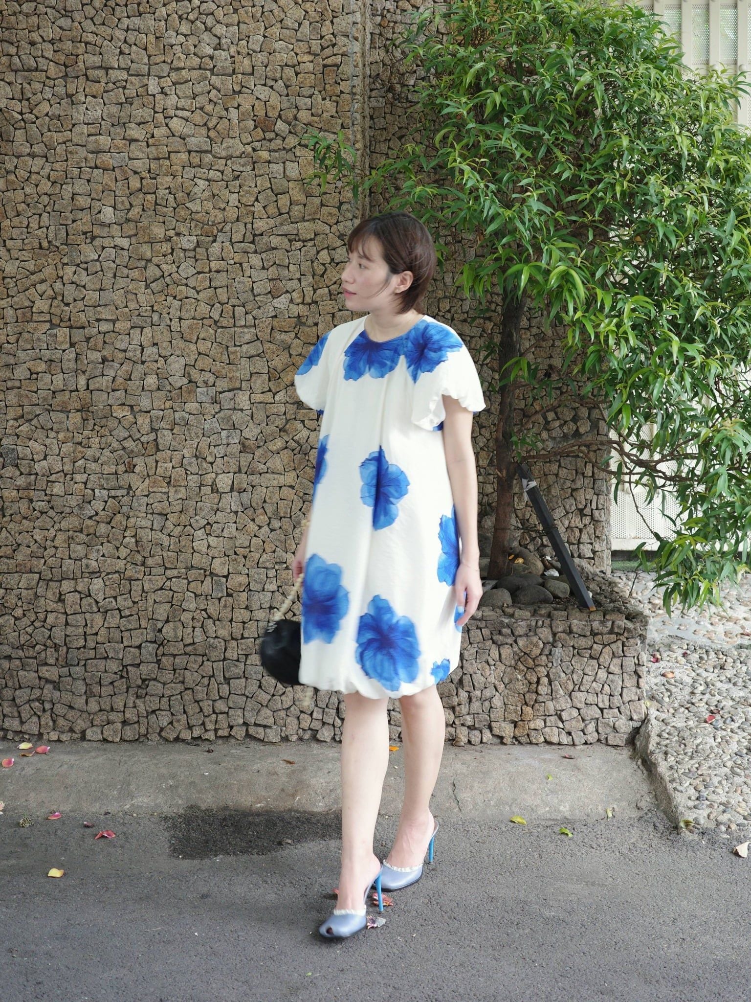  Đầm hoa dáng bí | Mauve Hibicus dress 