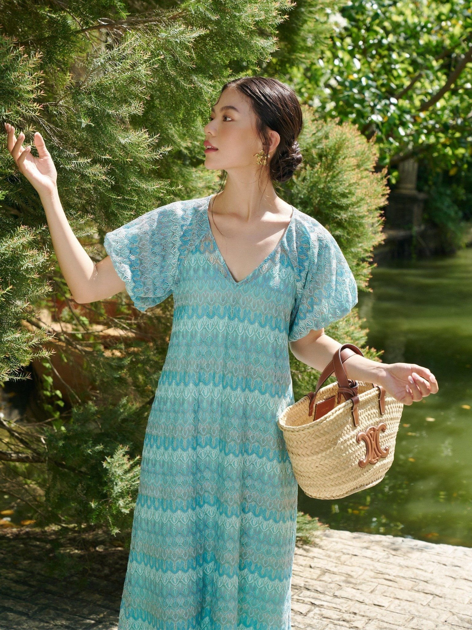  Đầm maxi ren tay bí | Mauve Lace dress 