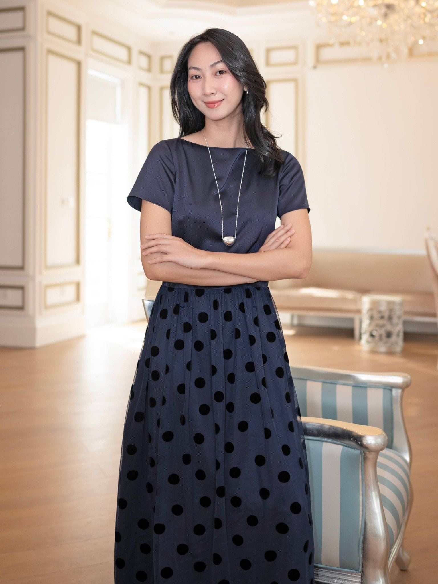  Đầm maxi tùng lưới | Mauve PolkaDot Tulle dress 