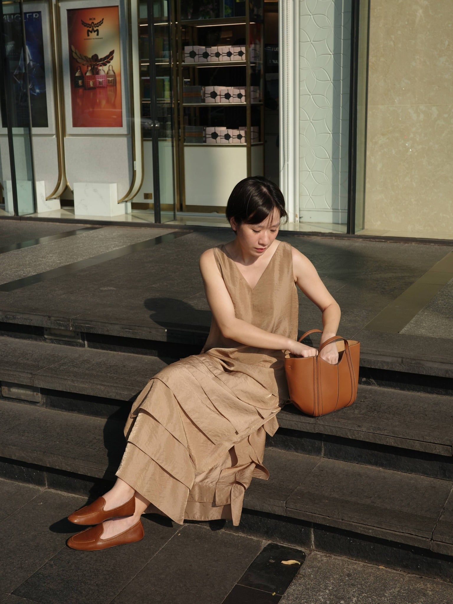  Đầm lụa tùng bậc thang | Mauve Terraced dress 