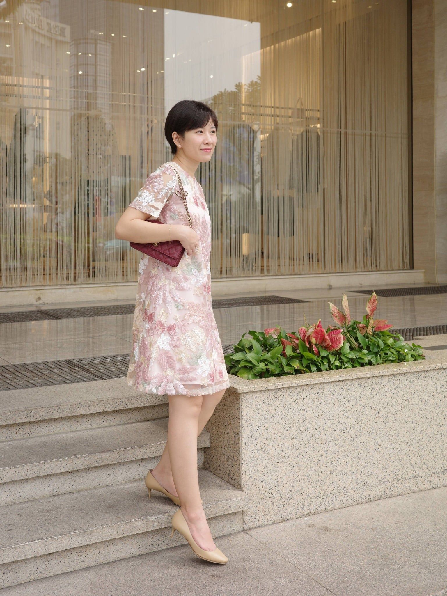  Đầm thêu kim sa 3D | Mauve Bloom dress 