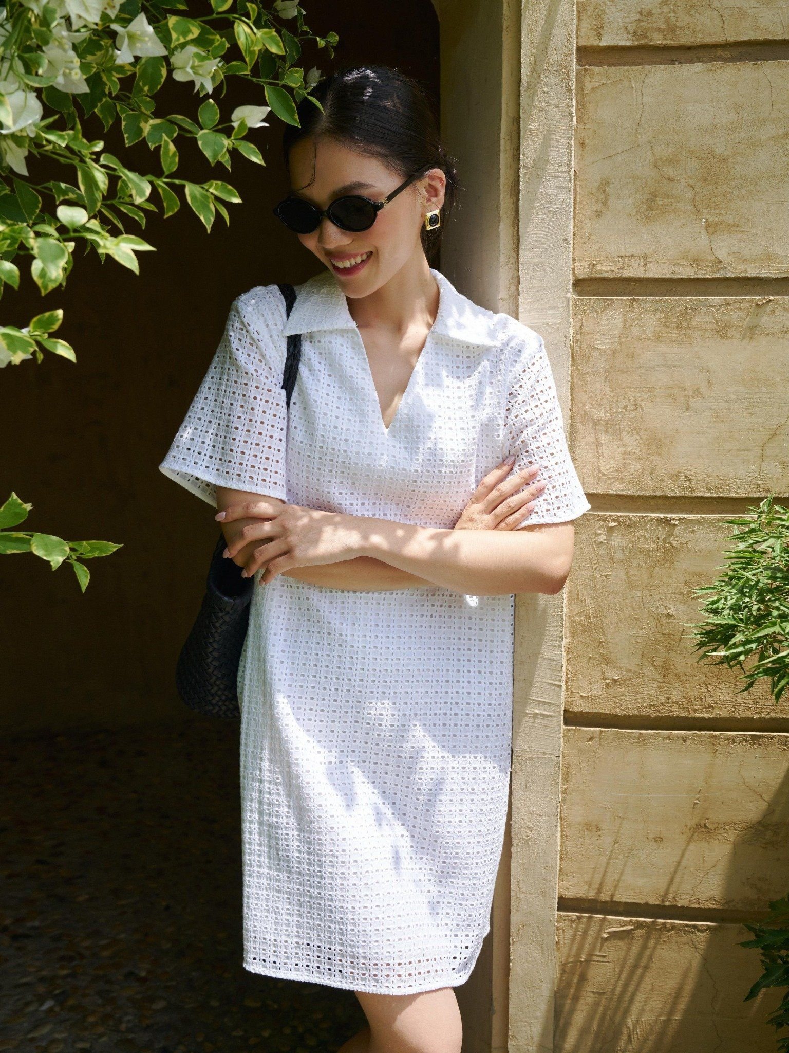  Đầm sơ mi oversize | Mauve Cotton Shirt dress 