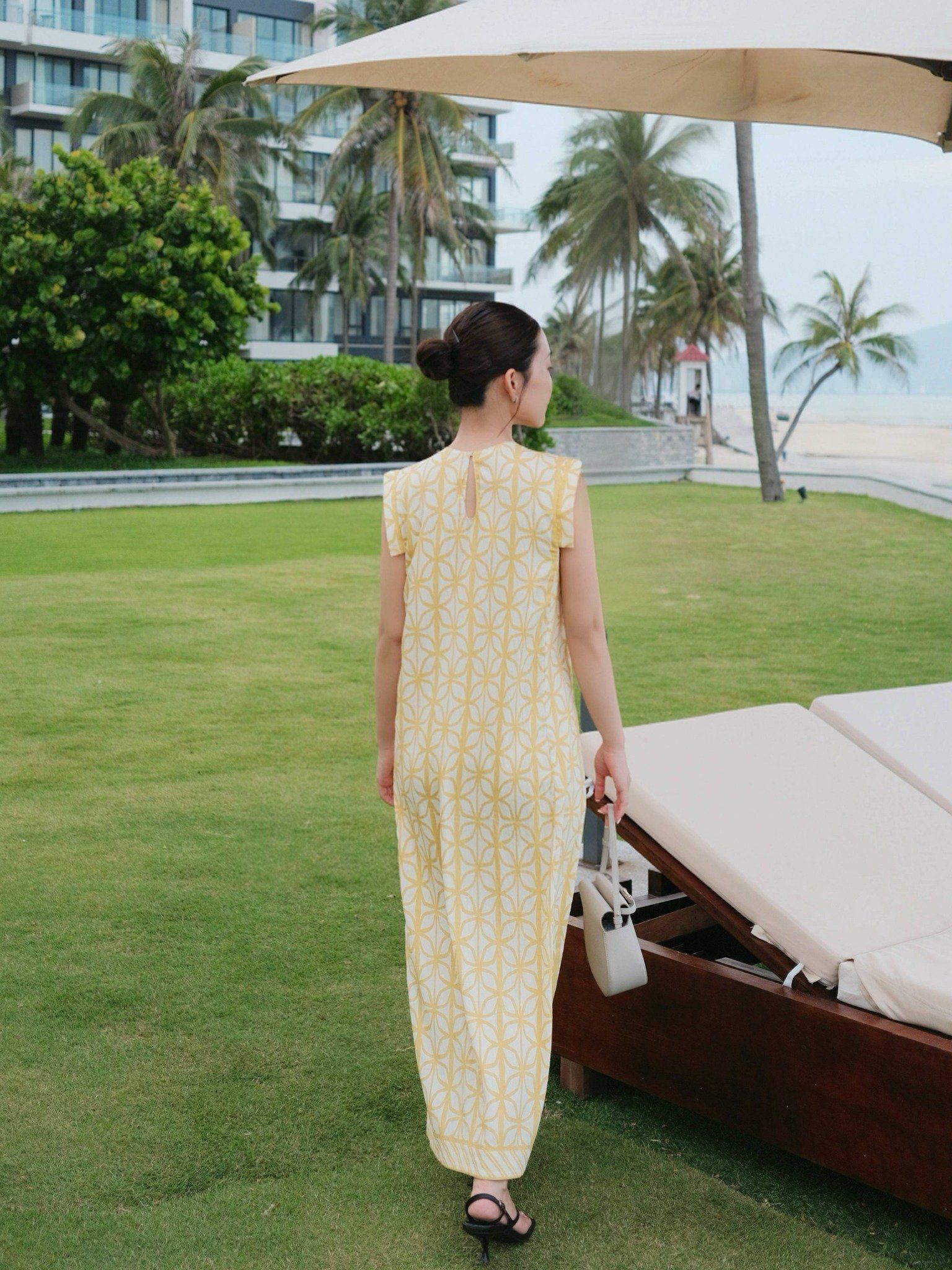  Đầm hoạ tiết xếp ly | Mauve Pattern dress 