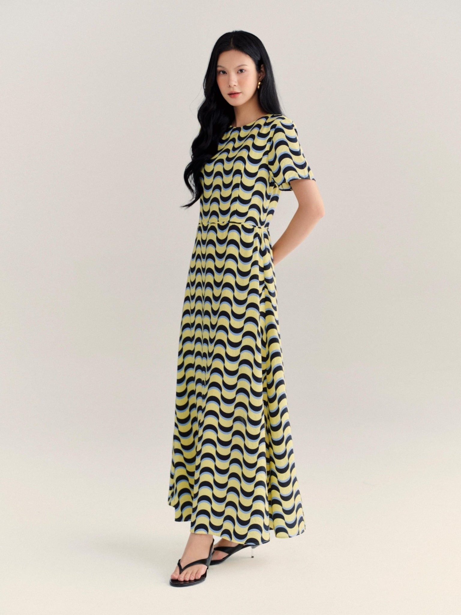  Đầm midi hoạ tiết | Mauve Moon dress 