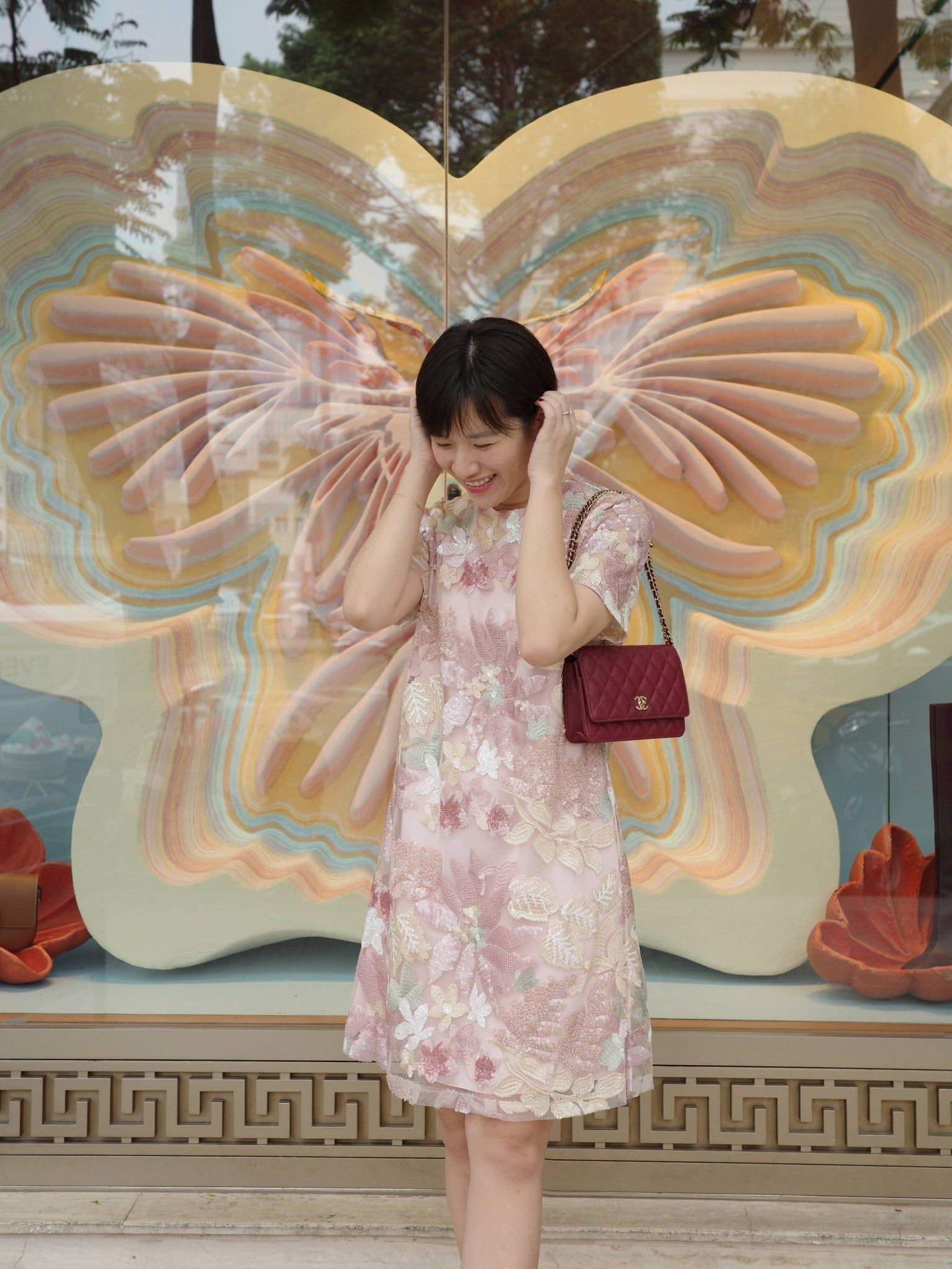  Đầm thêu kim sa 3D | Mauve Bloom dress 