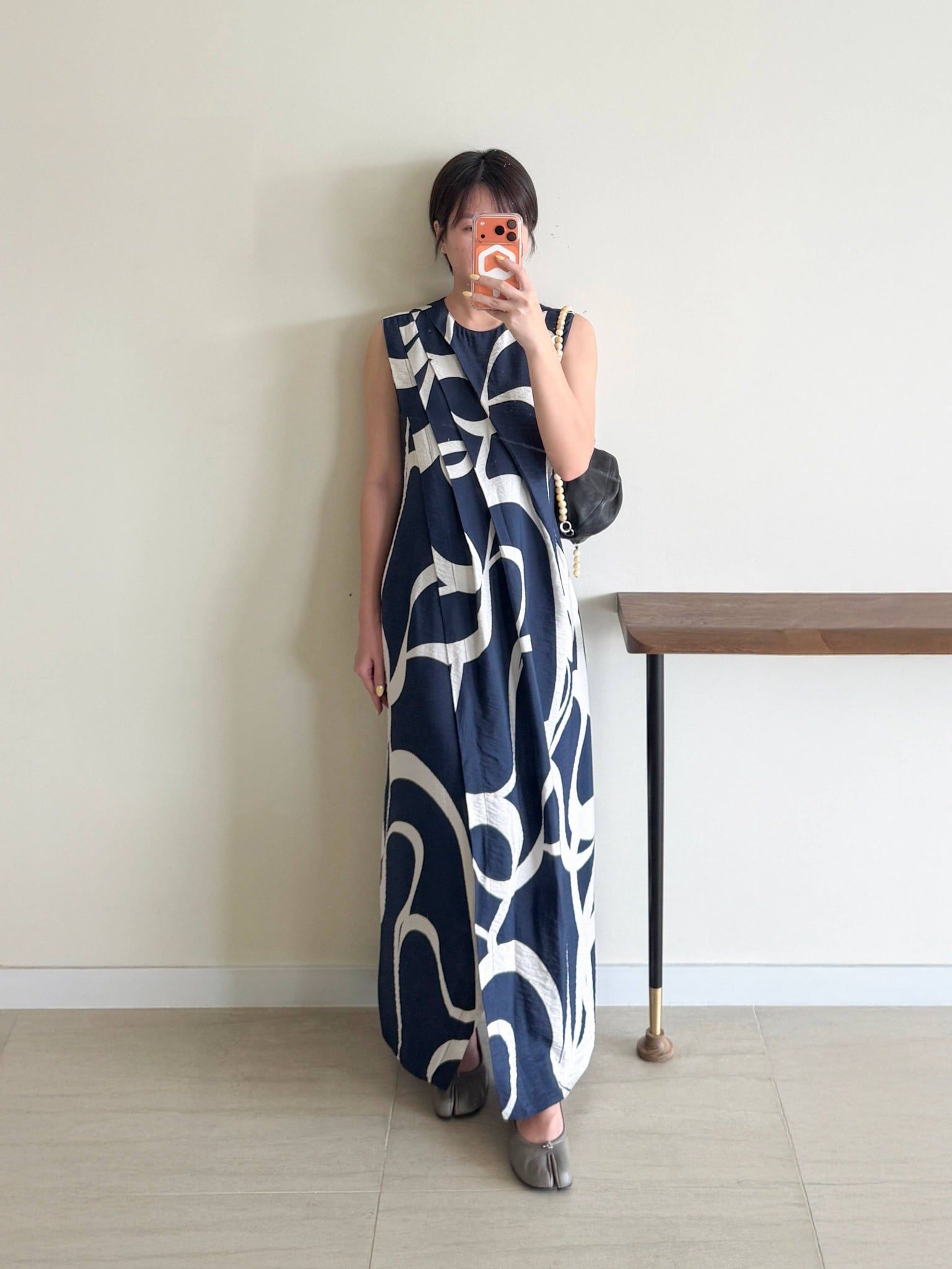  Đầm hoạ tiết vạt đắp chéo | Mauve Printed Midi dress 