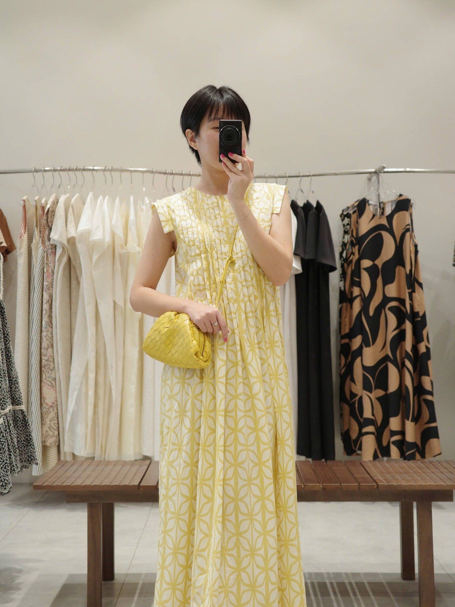  Đầm hoạ tiết xếp ly | Mauve Pattern dress 