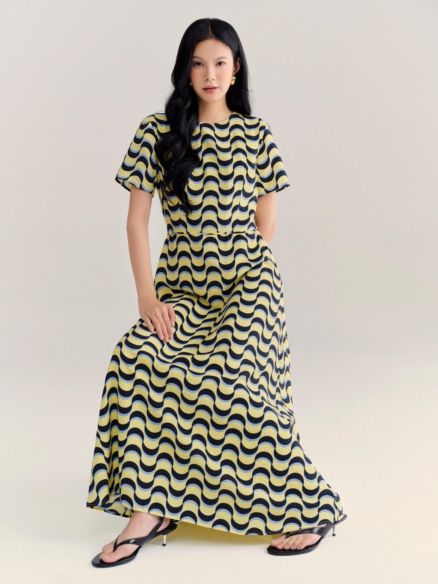  Đầm midi hoạ tiết | Mauve Moon dress 