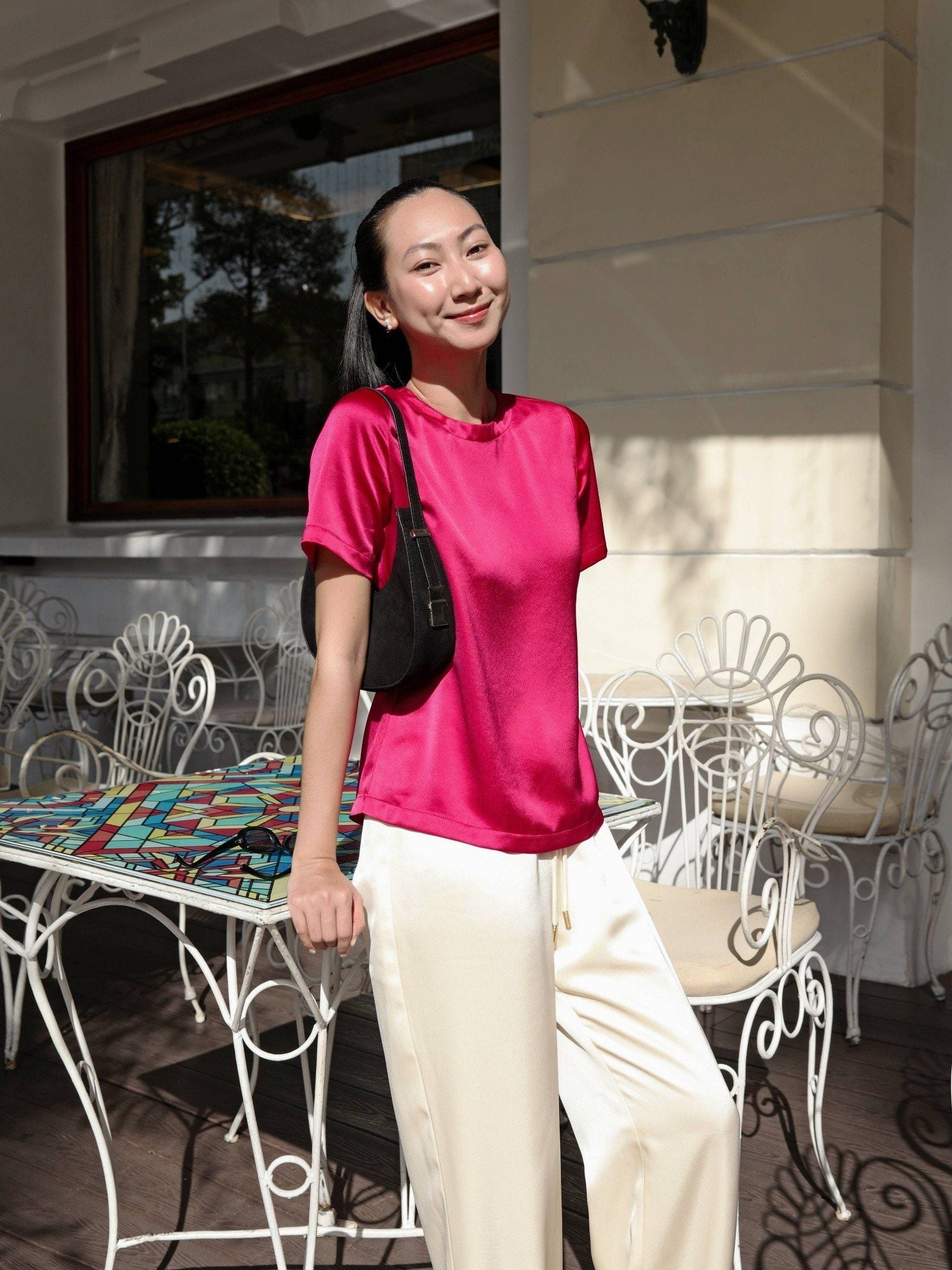  Áo lụa | Mauve Premium silk tee 