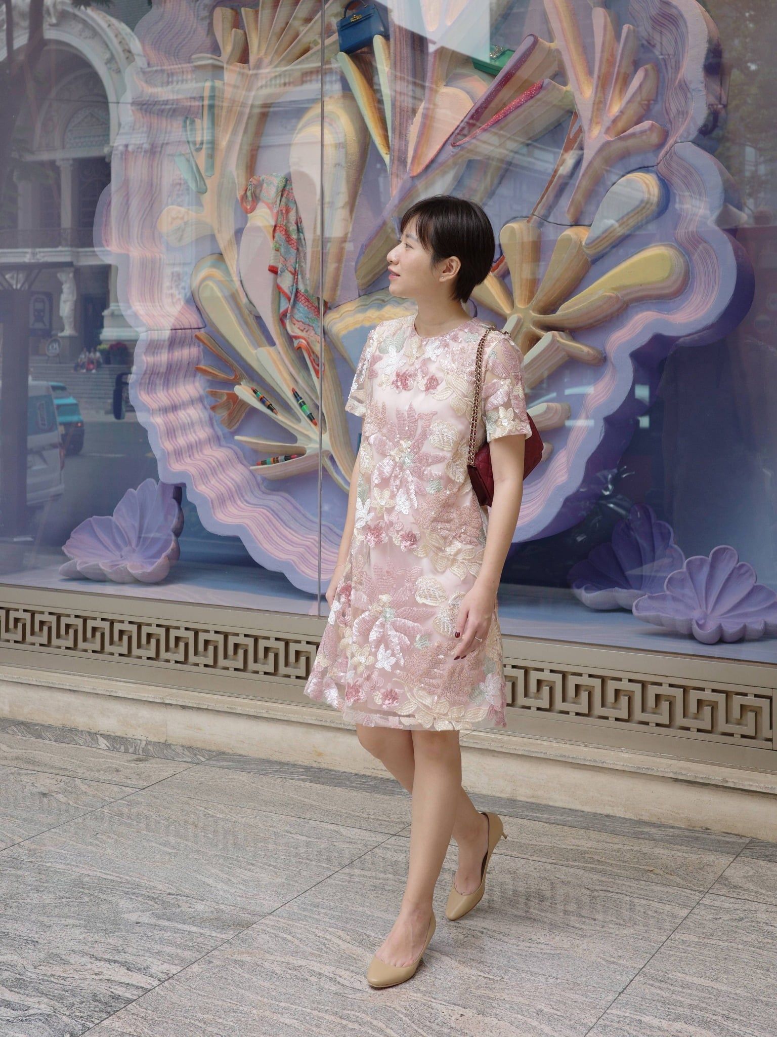  Đầm thêu kim sa 3D | Mauve Bloom dress 