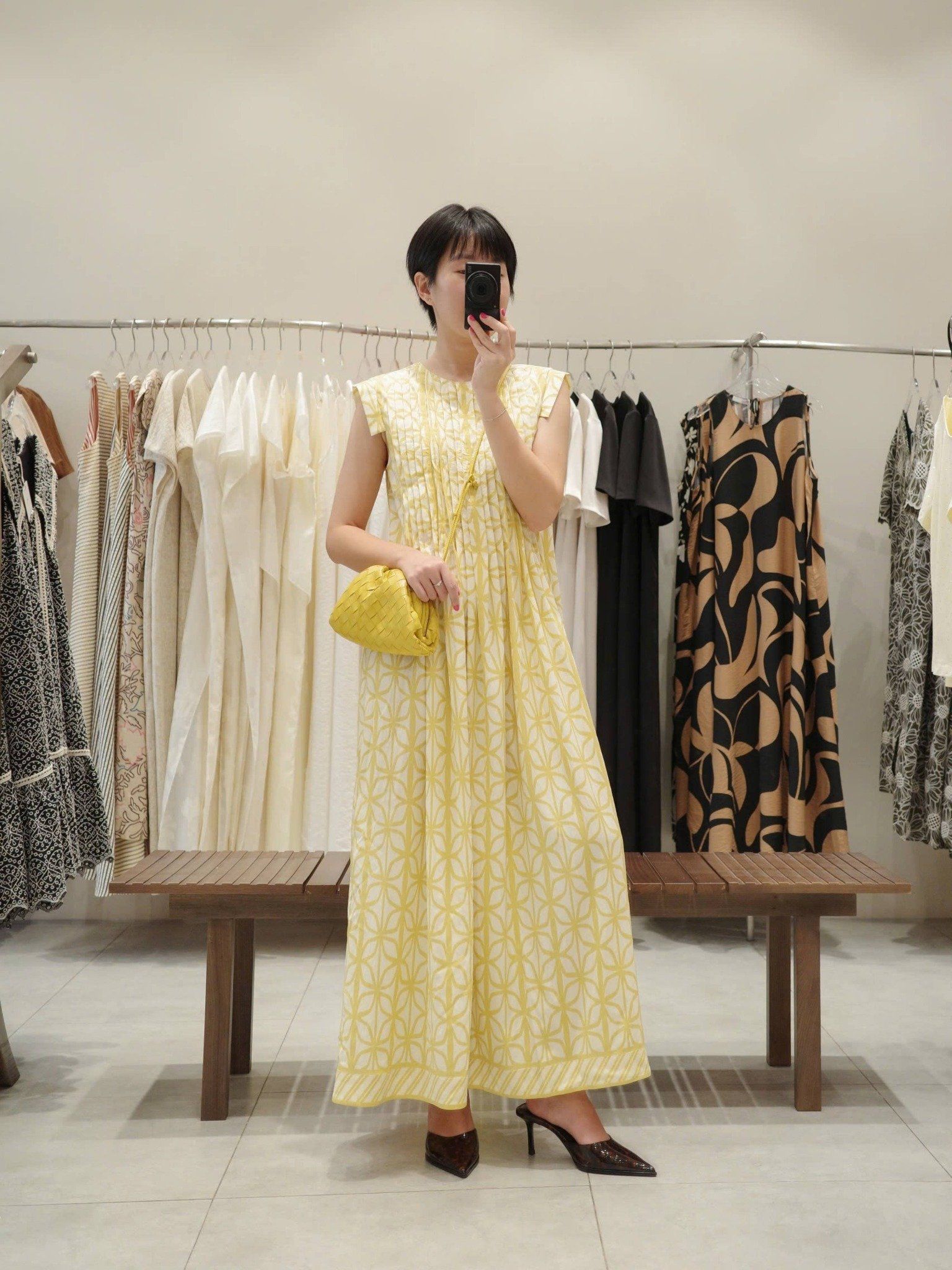  Đầm hoạ tiết xếp ly | Mauve Pattern dress 