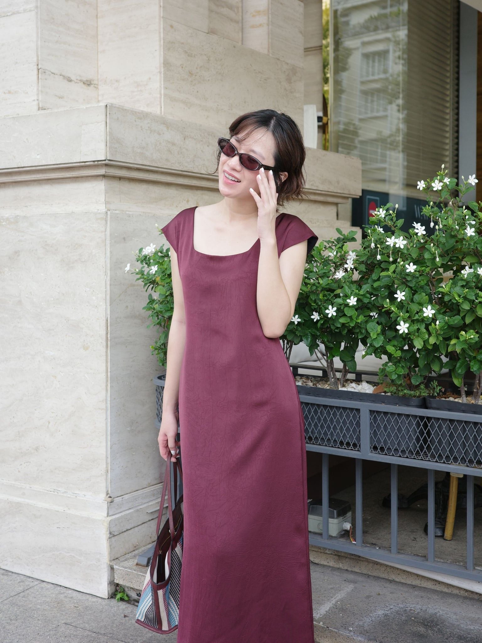  Đầm Dung cổ vuông | Mauve Parisian dress 