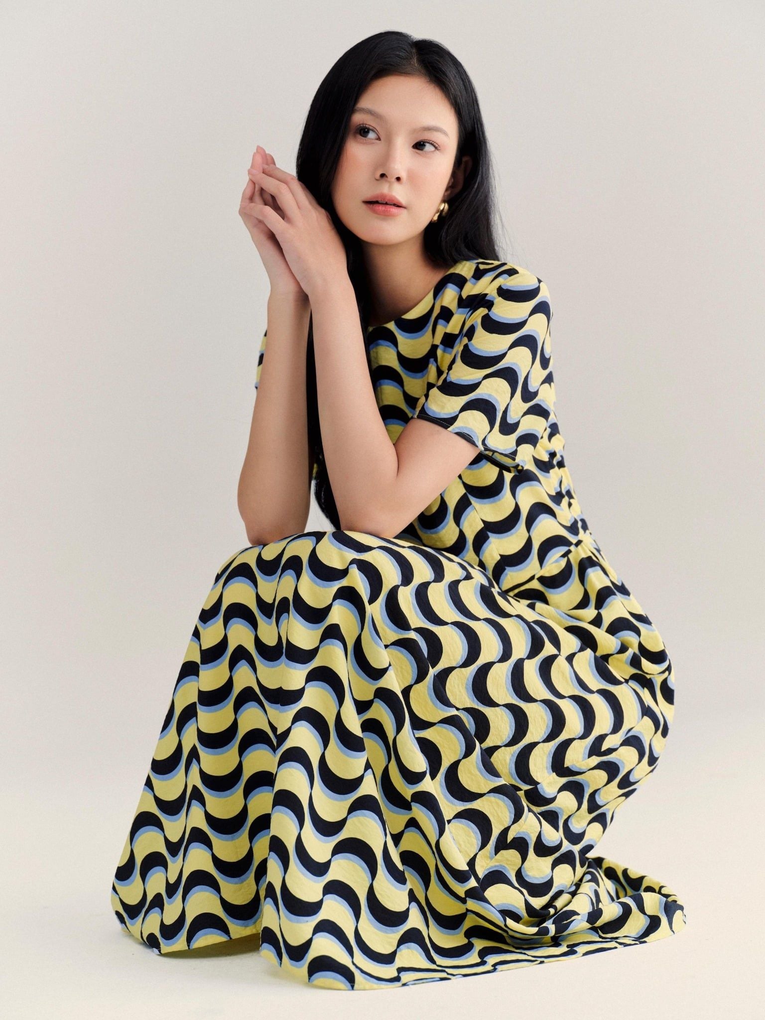  Đầm midi hoạ tiết | Mauve Moon dress 