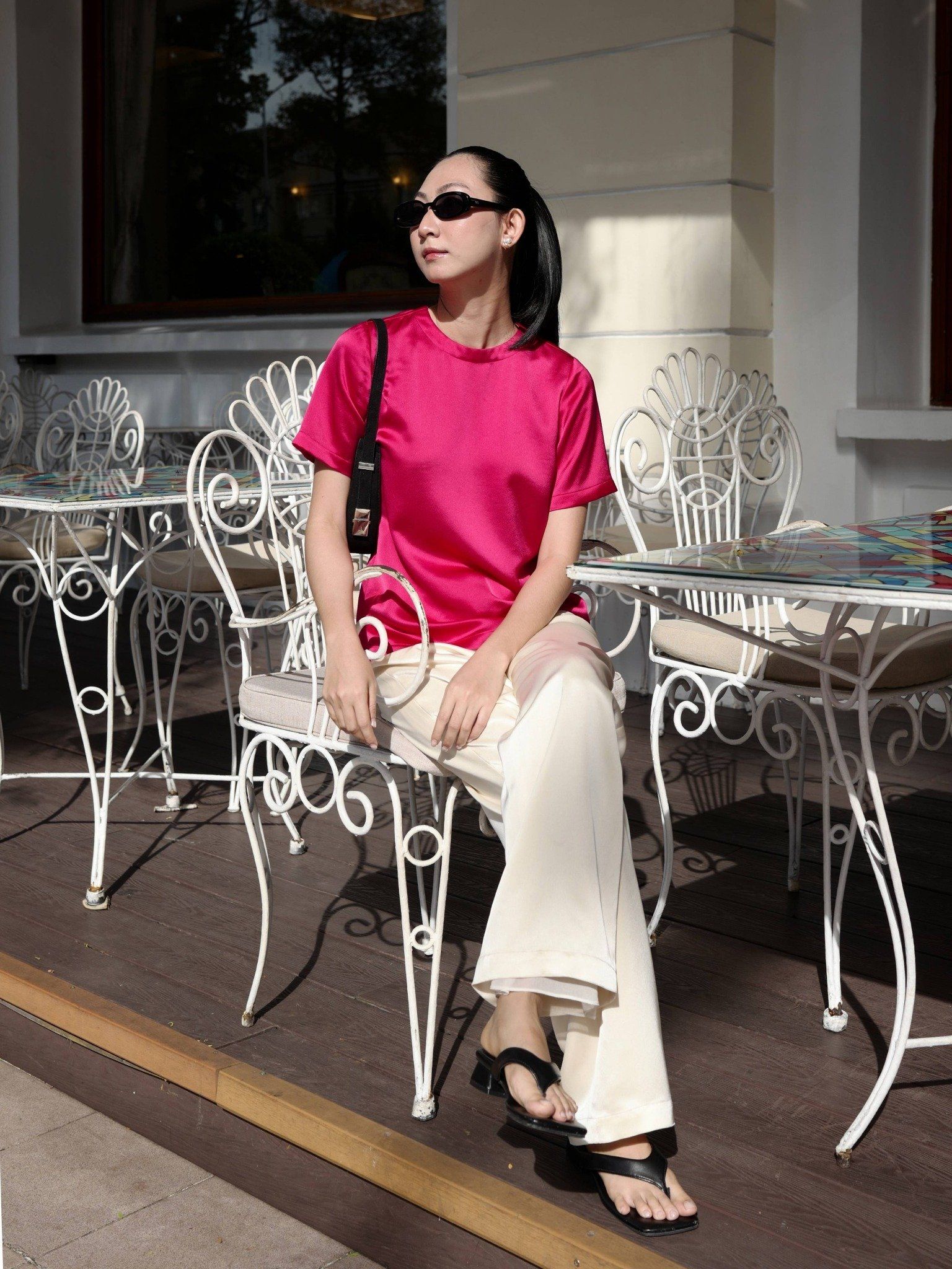  Áo lụa | Mauve Premium silk tee 