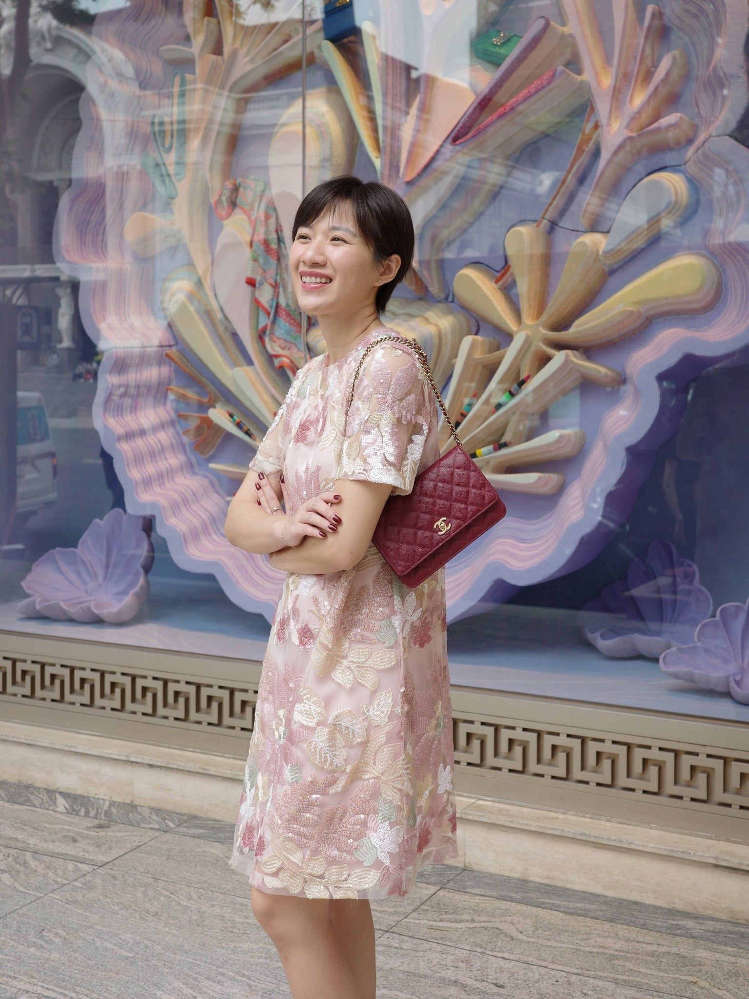  Đầm thêu kim sa 3D | Mauve Bloom dress 