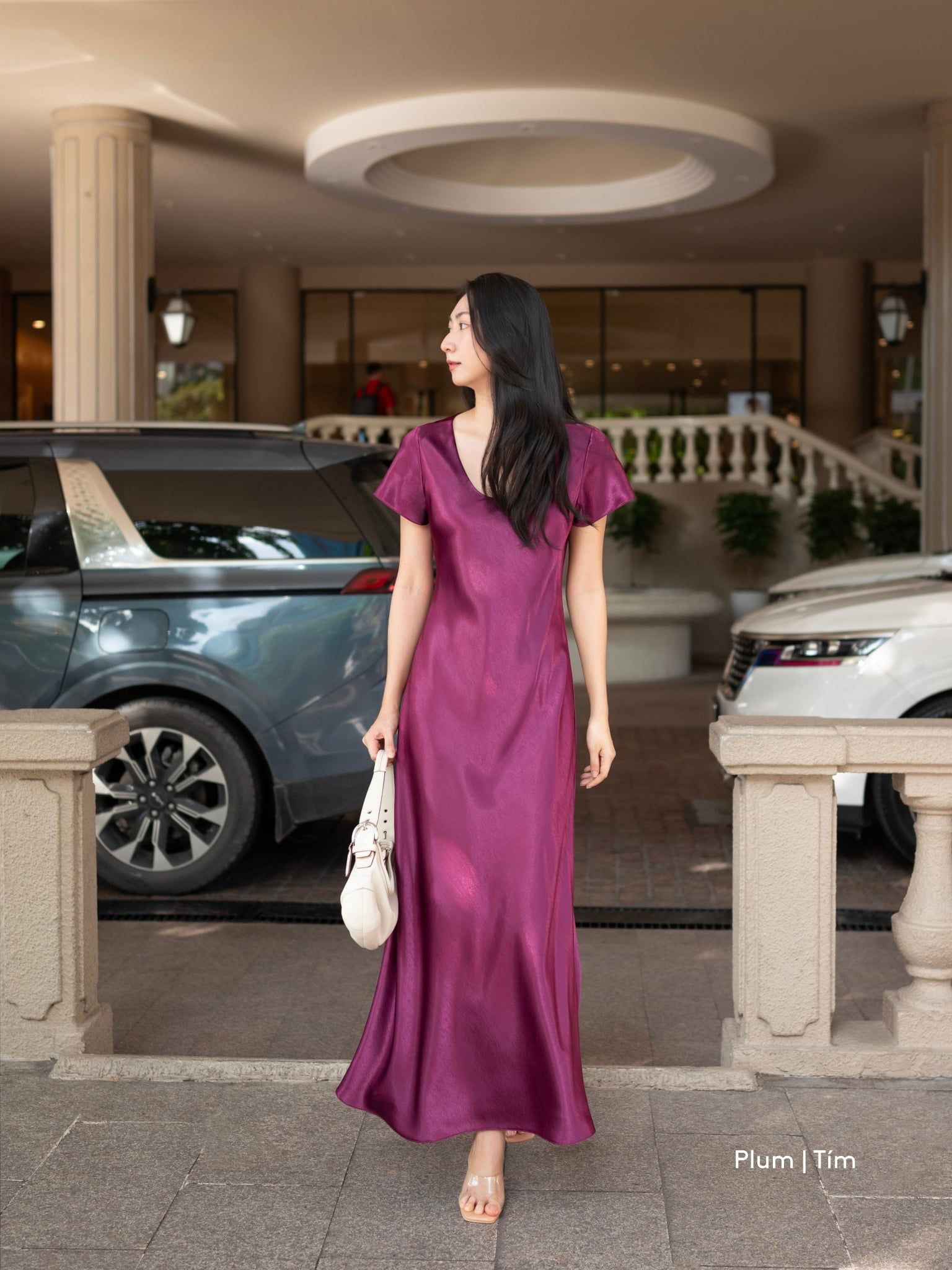  Đầm Uyên Ngư lụa 2 lớp | Mauve Mermaid Silk dress 