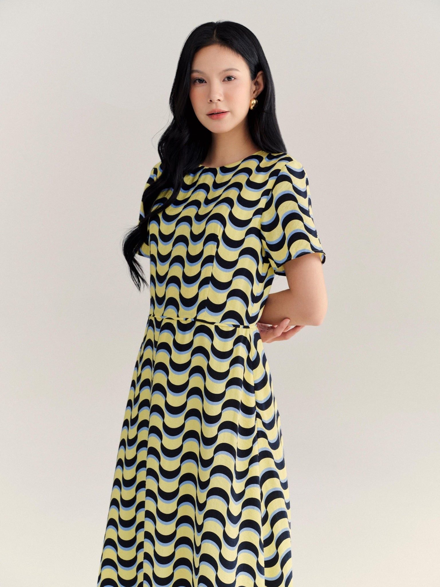  Đầm midi hoạ tiết | Mauve Moon dress 