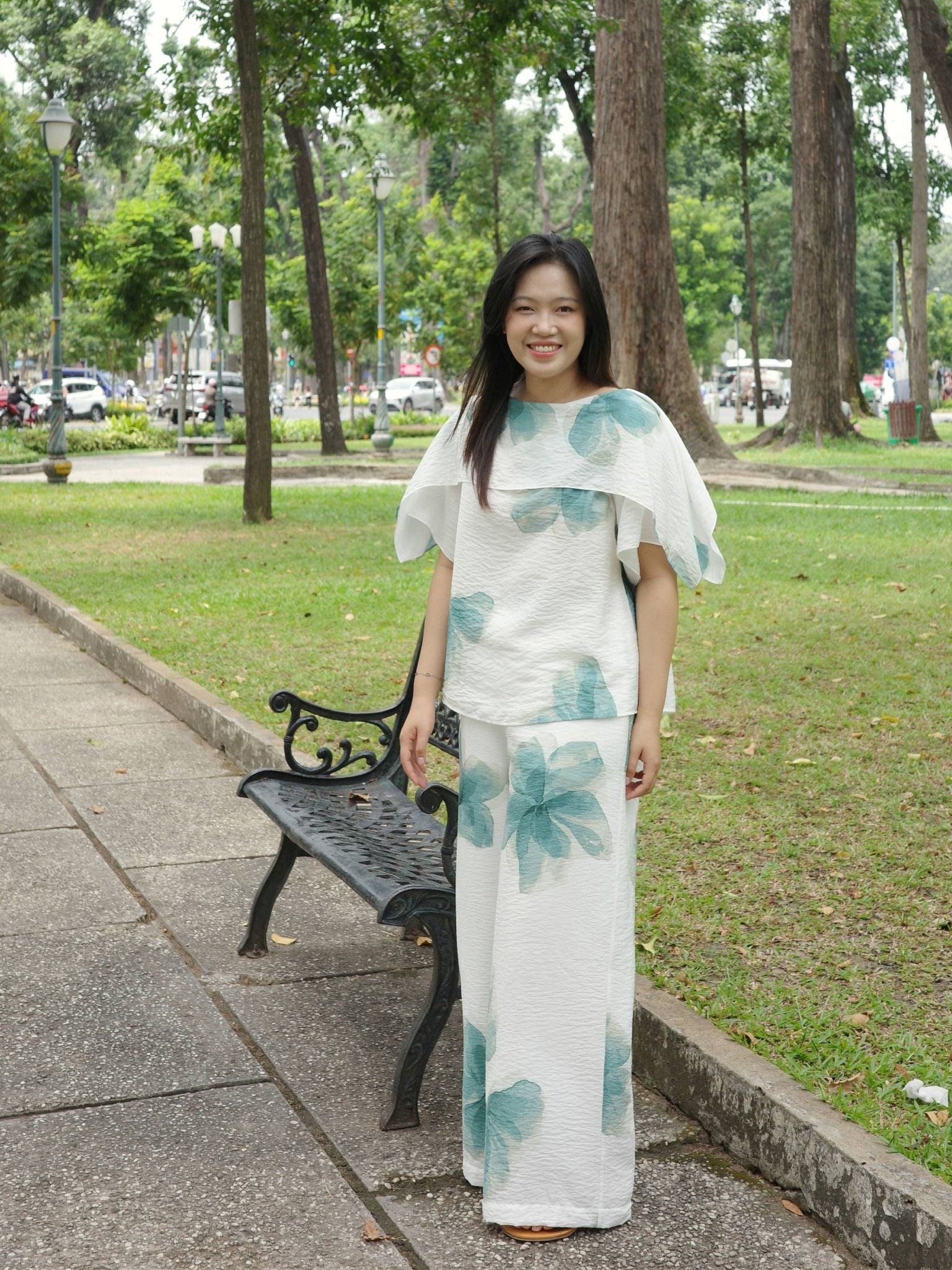  Quần ống suông hoa | Mauve Country pants 