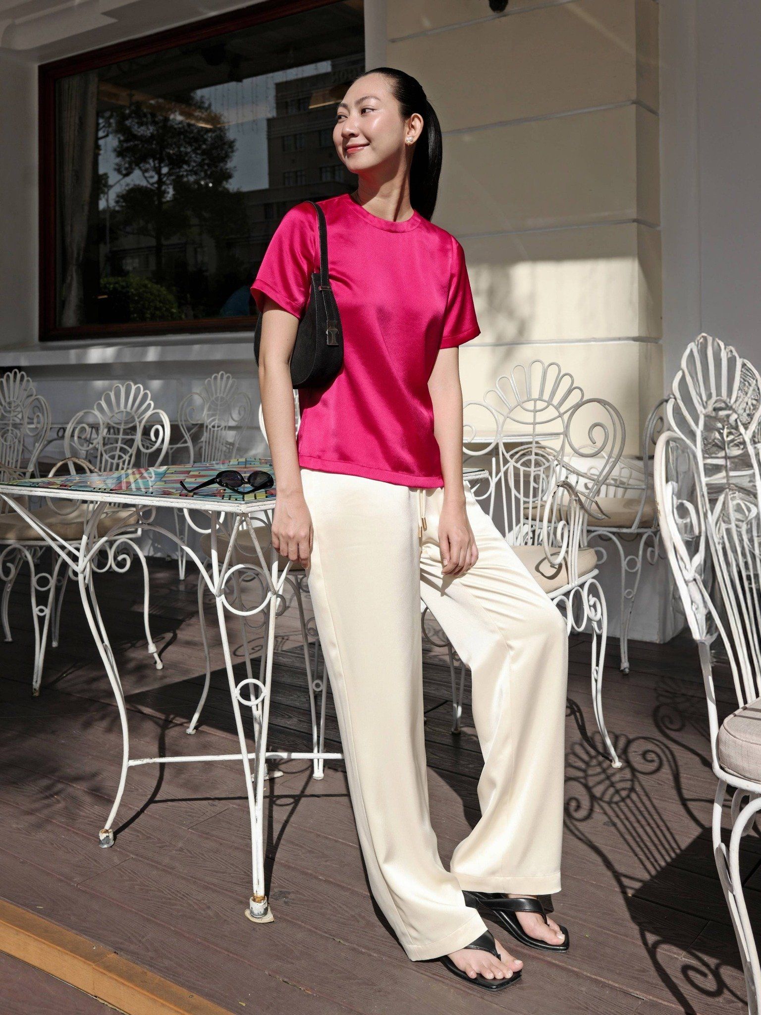  Áo lụa | Mauve Premium silk tee 