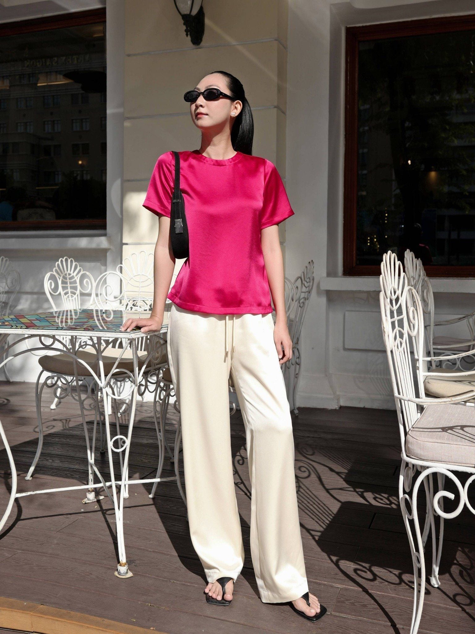  Áo lụa | Mauve Premium silk tee 