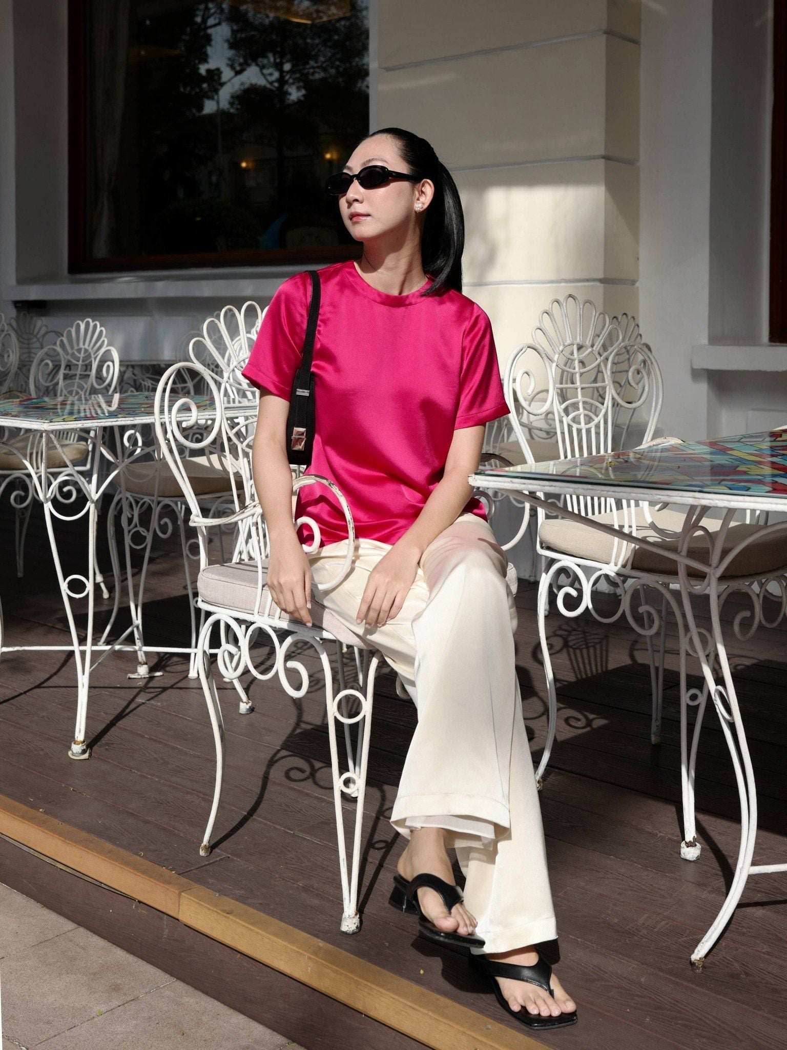  Áo lụa | Mauve Premium silk tee 