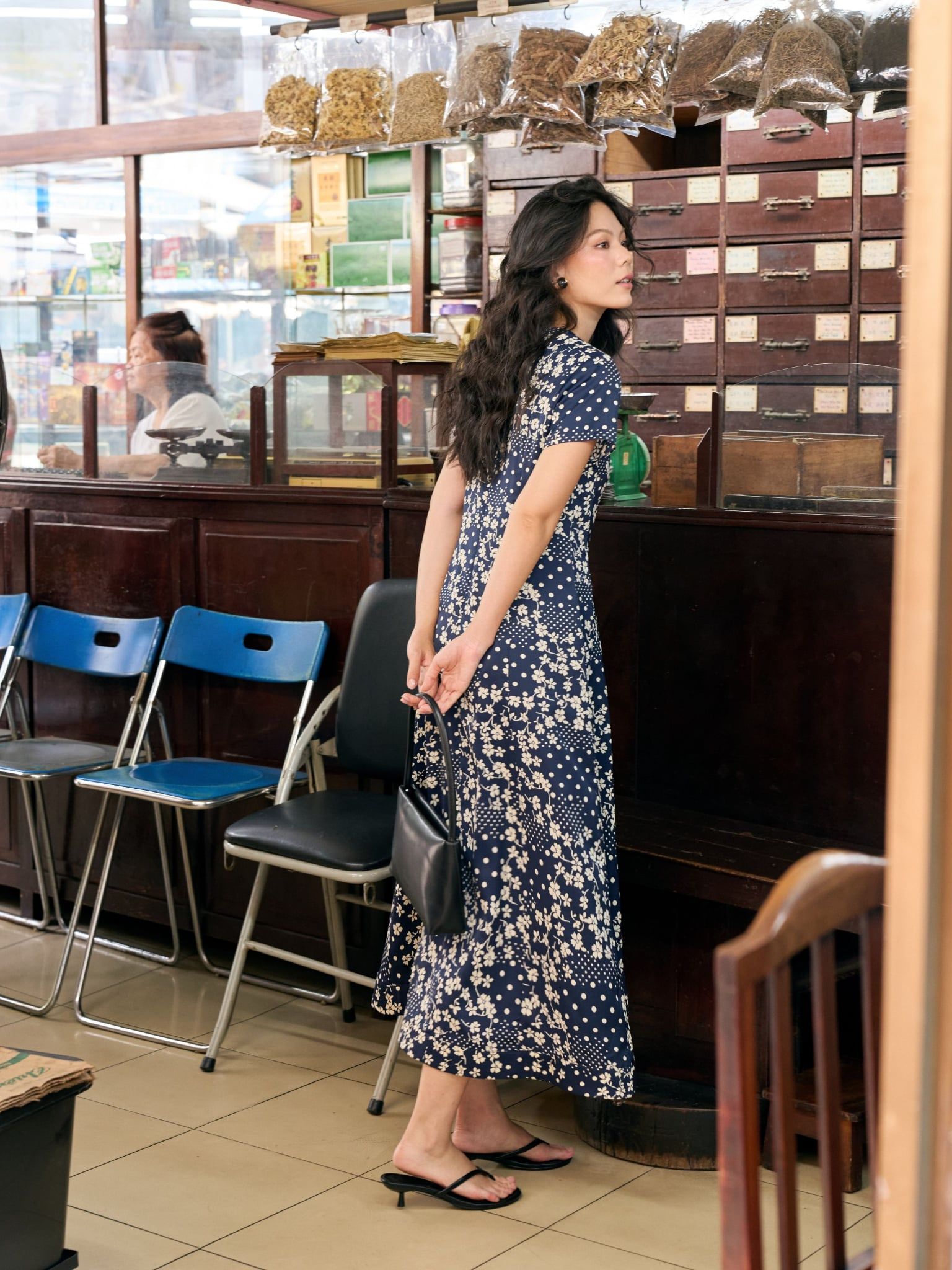  Đầm Thanh Hoa midi tùng xoè | Mauve Grace dress 