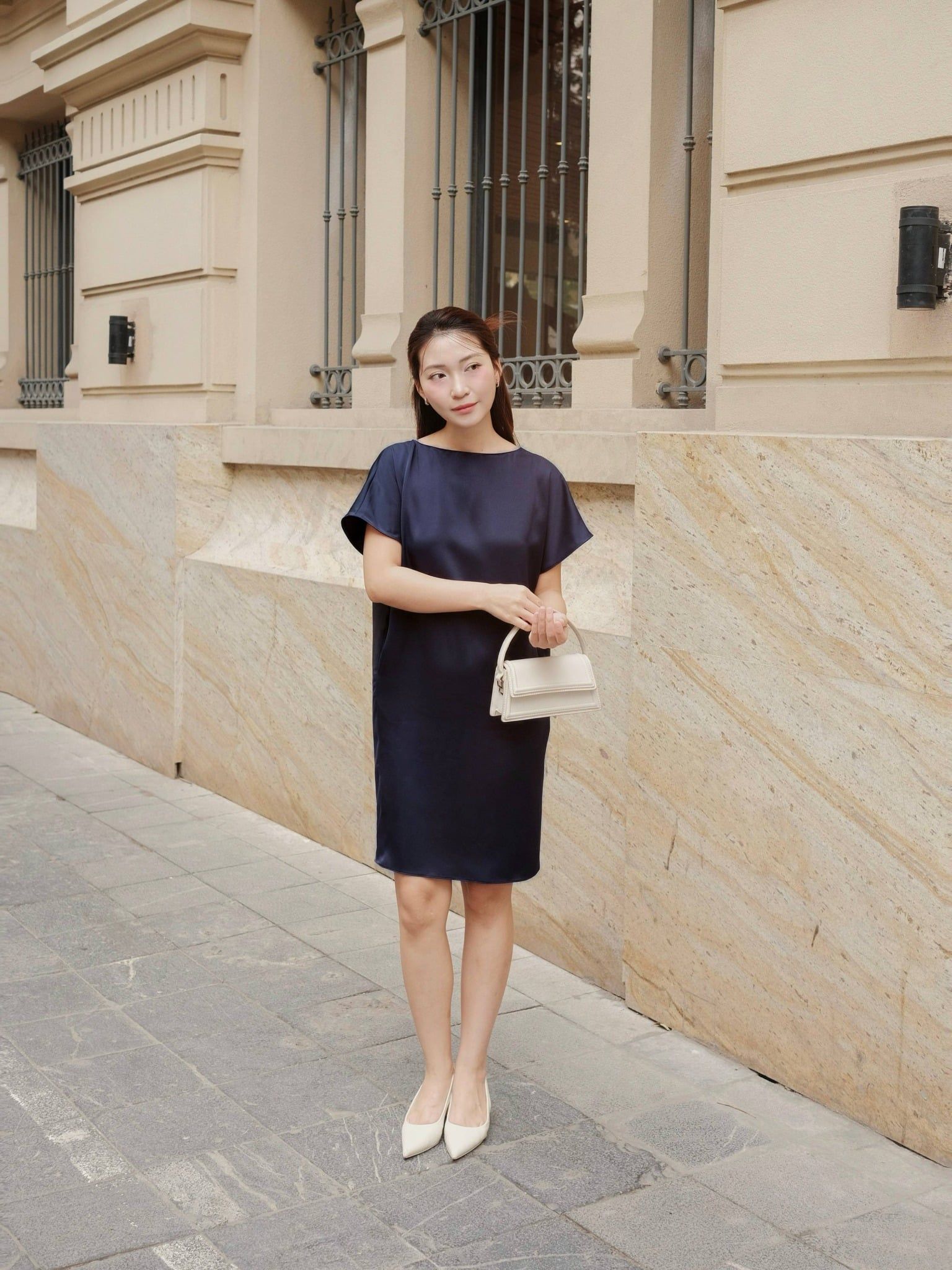  Đầm lụa basic cách điệu lưng | Mauve Open back dress 