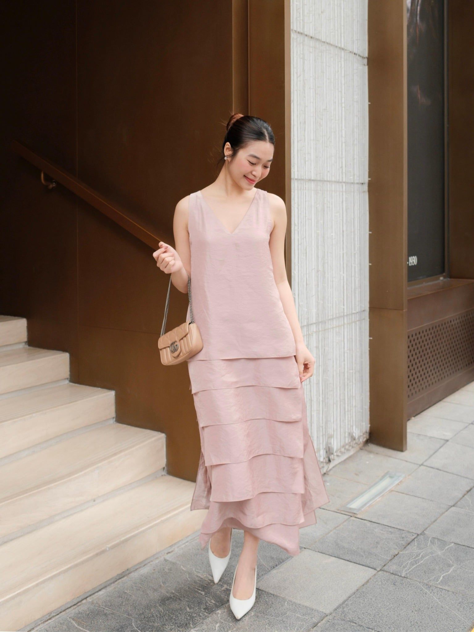  Đầm lụa tùng bậc thang | Mauve Terraced dress 