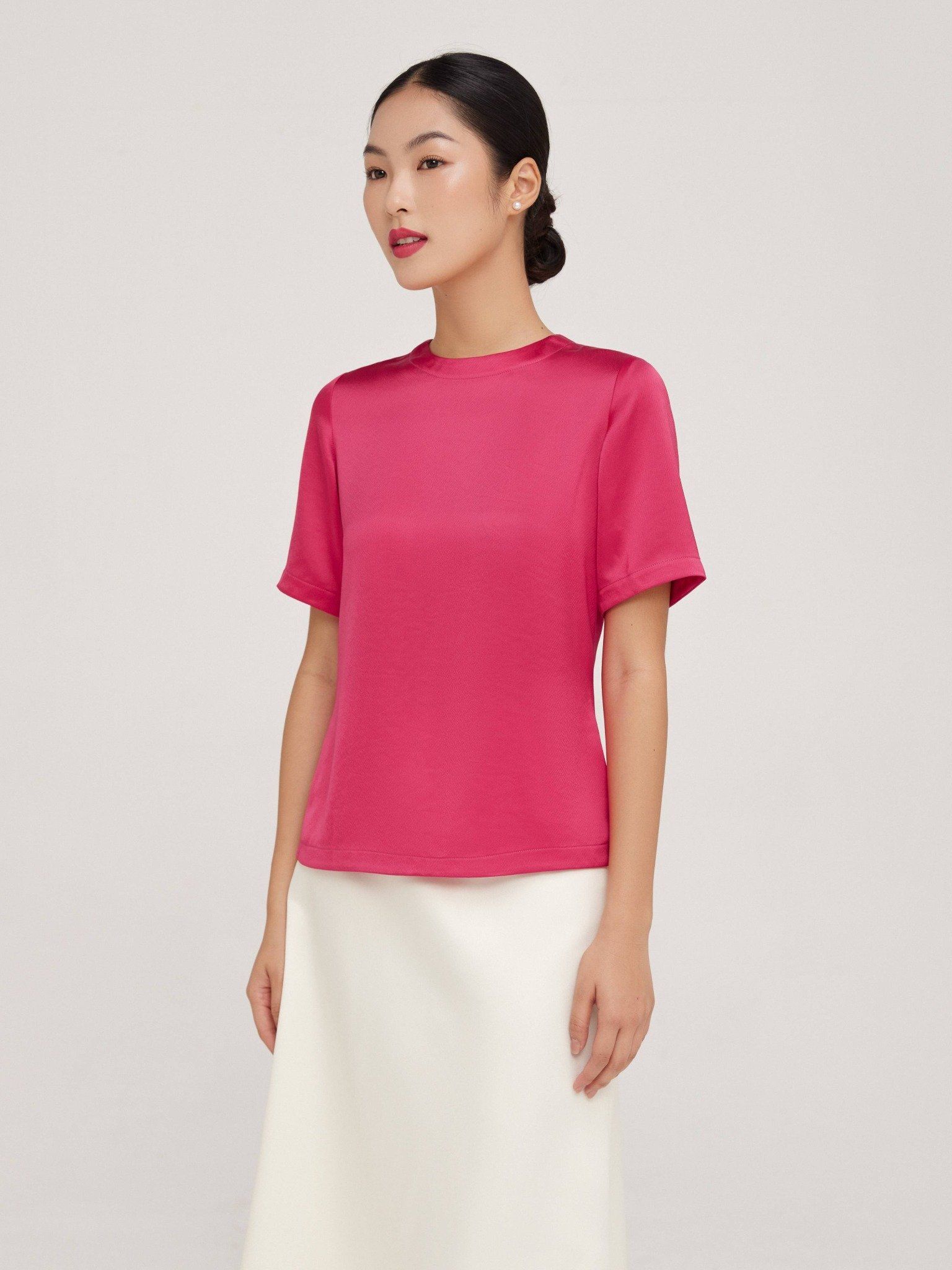  Áo lụa | Mauve Premium silk tee 