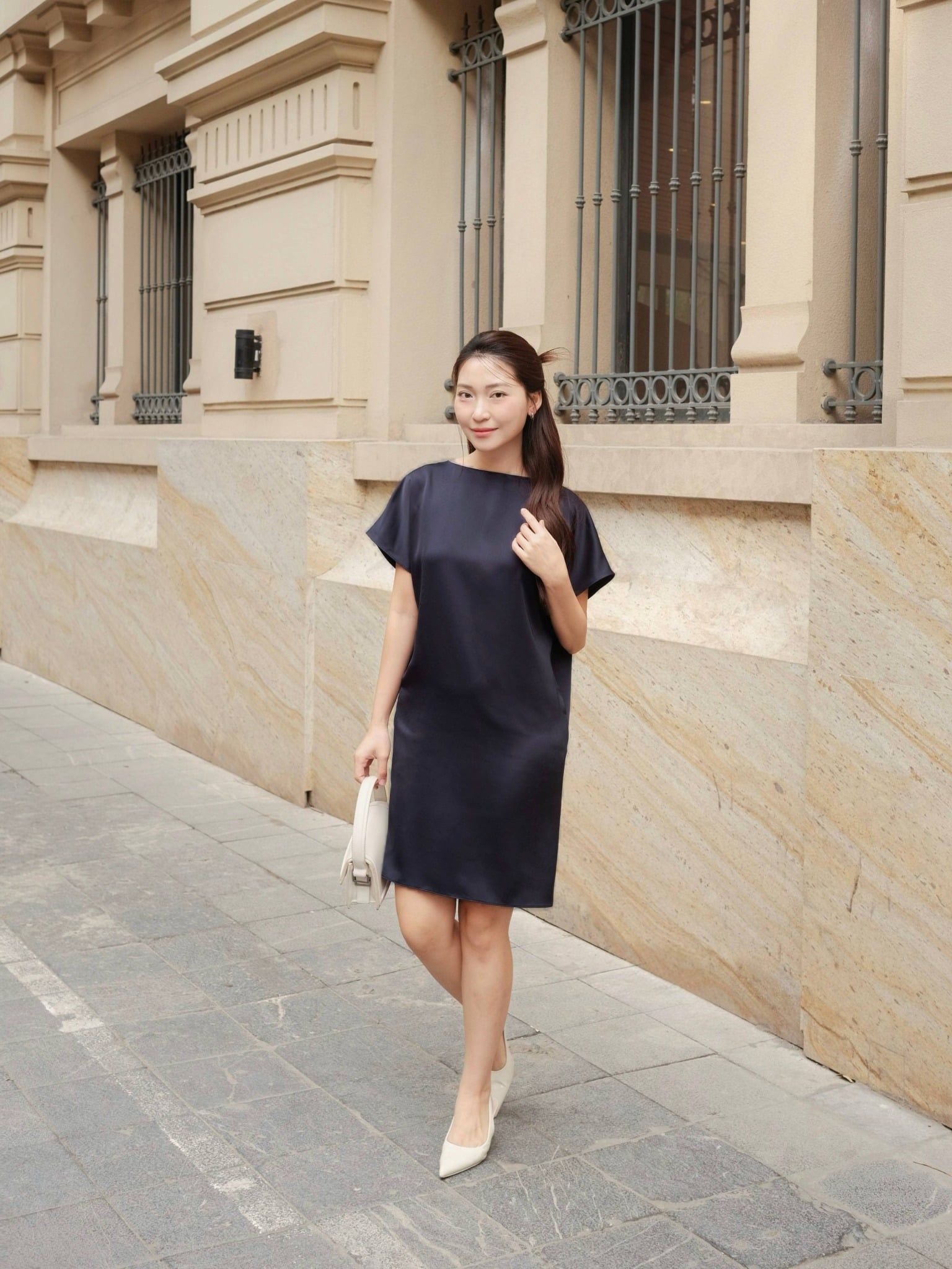  Đầm lụa basic cách điệu lưng | Mauve Open back dress 